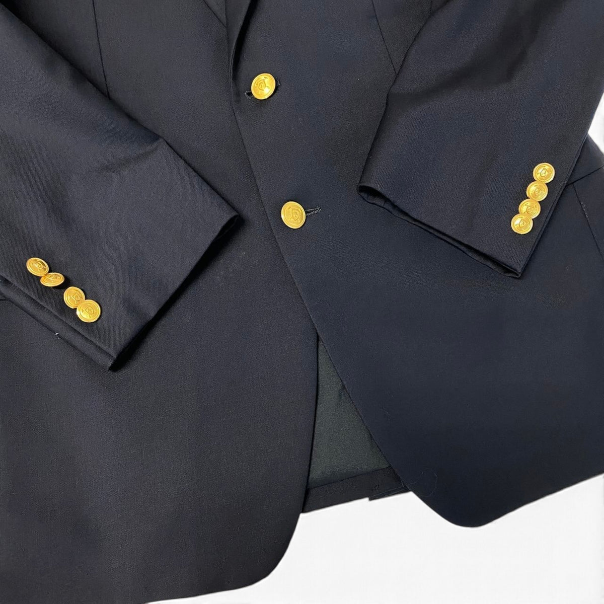 30j27 LAUREN RALPH LAUREN ローレンラルフローレン テーラードジャケット 紺ブレ 金ボタン ネイビー メンズo07t