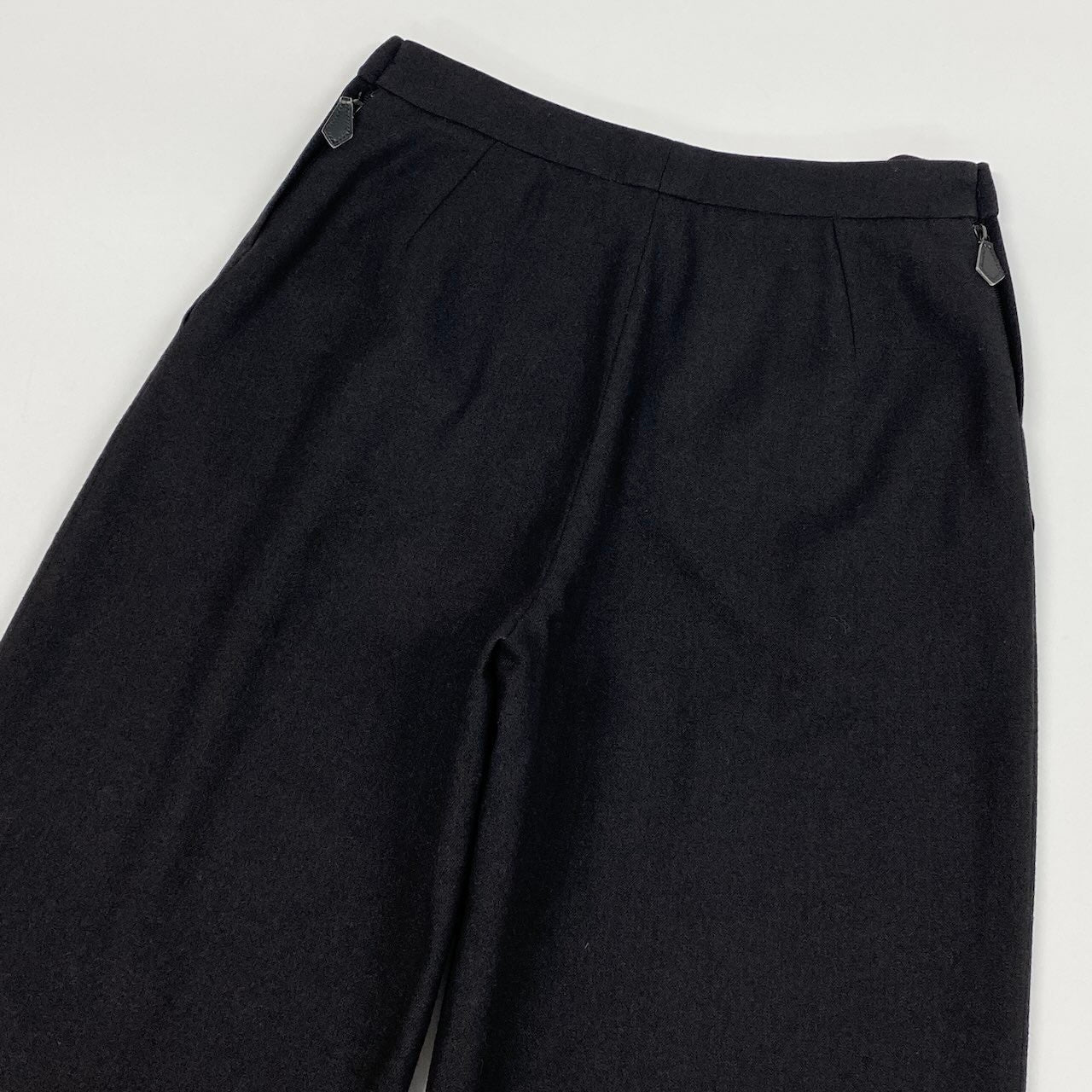 25e14 HERMES エルメス マルジェラ期 サイドジップ ワイドスラックスパンツ サイズ36 ダークブラウン レディース Hemes by Margielak02i