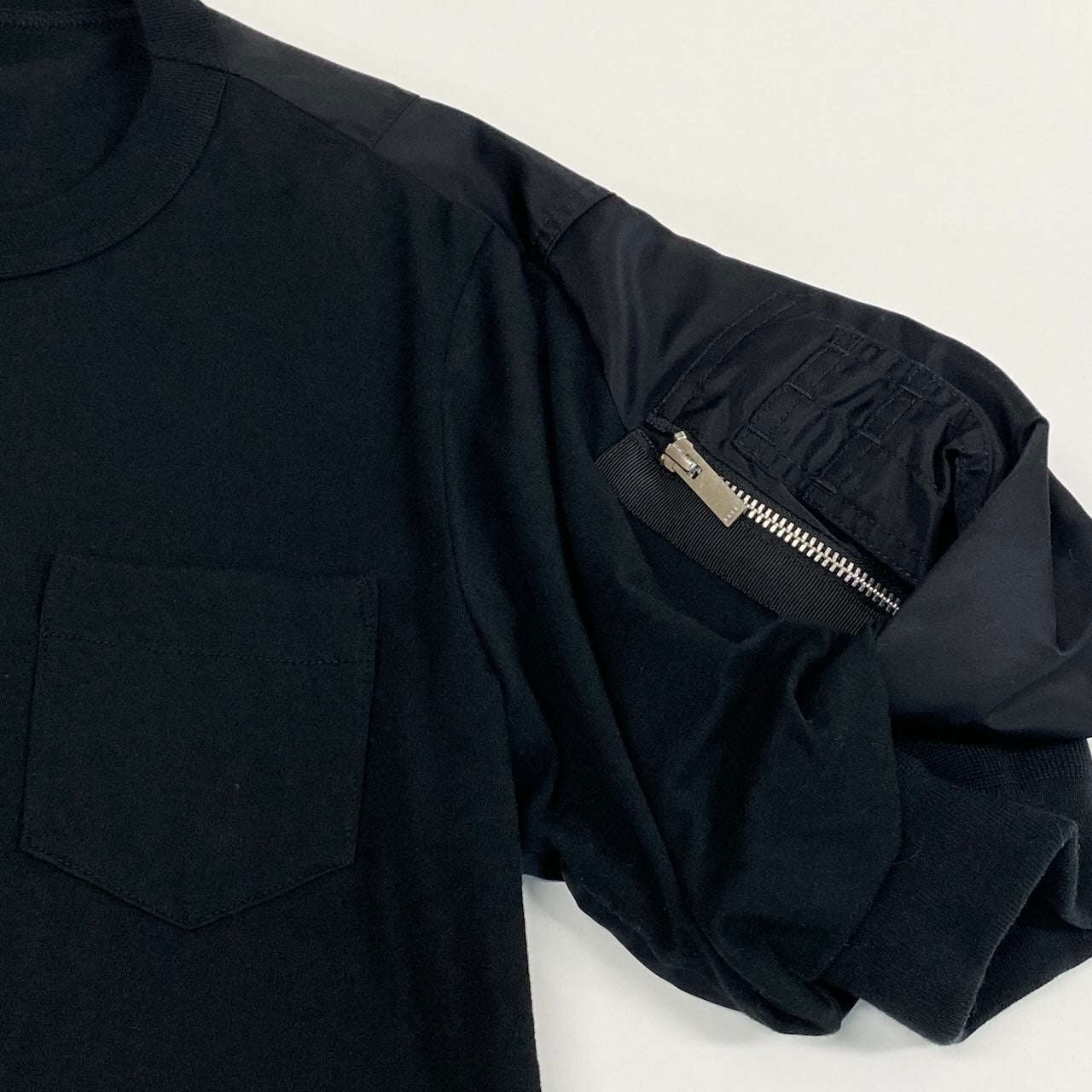 Ac24 《未使用》定価￥64,900 sacai サカイ 24SS ナイロンツイルジャージードレス Nylon Twill＆Jersey Dress 24-07168 サイズ2 ブラック ワンピースt18r