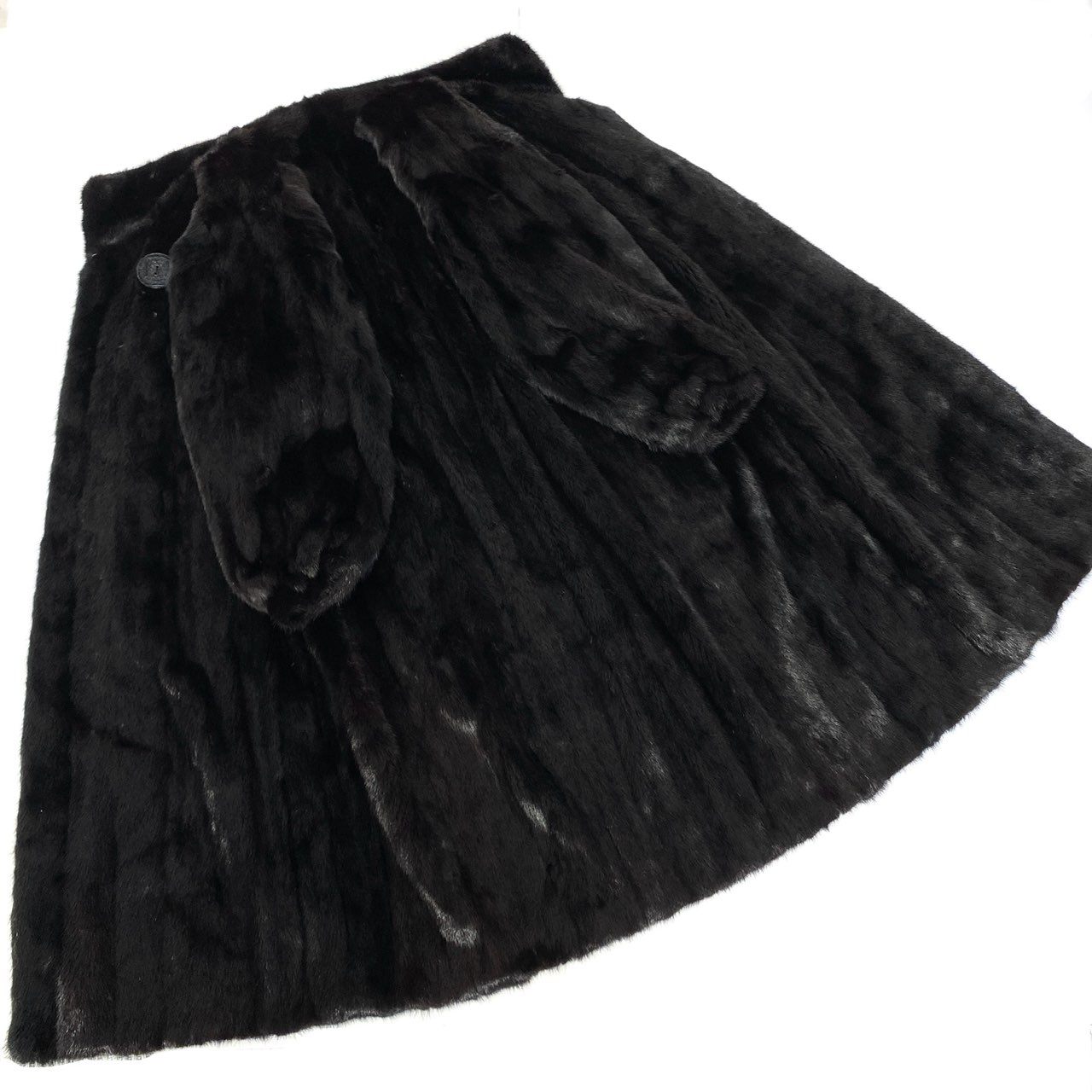 84a14 SAGA MINK サガミンク 銀サガ ダークミンク ミンクコート 超ロングコート 着丈115cm 毛皮コート 13 ブラック系 ミンクファー 身幅ゆったりt18r