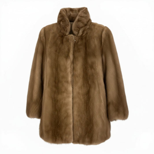 8b22 ROTINY デミバフミンク ロングコート サイズ13 ブラウン 本毛皮 Mink Fur Long Coatt18r