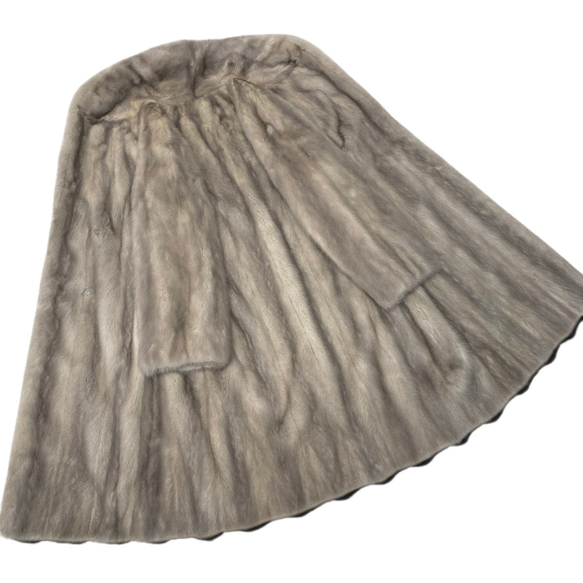 93i19 Pelta Furs サファイアミンク ロングコート 丈100cm F シルバーグレー 本毛皮 Sapphire Mink Fur Long Coatt18r