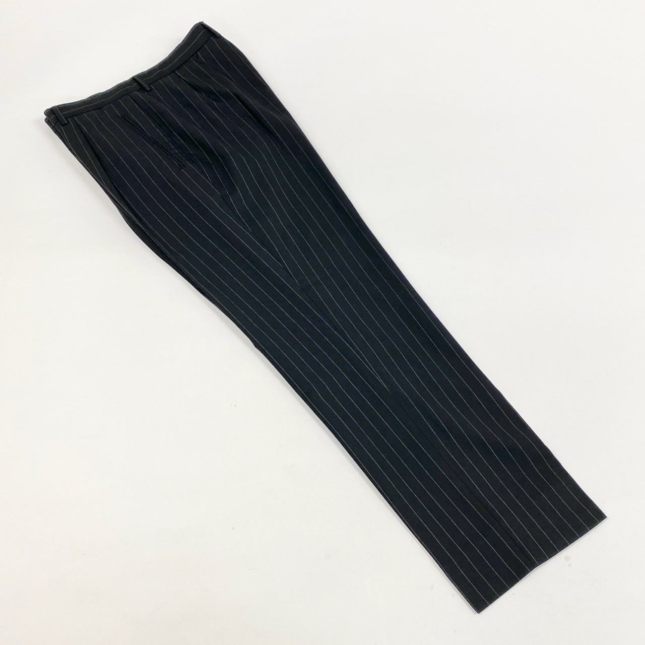 68L11 GIORGIO ARMANI ジョルジオアルマーニ シングルスーツ セットアップ ビジネス テーラードジャケット スラックス 52 ブラック ストライプ ピュアウール メンズ 男性用 イタリア製u02t