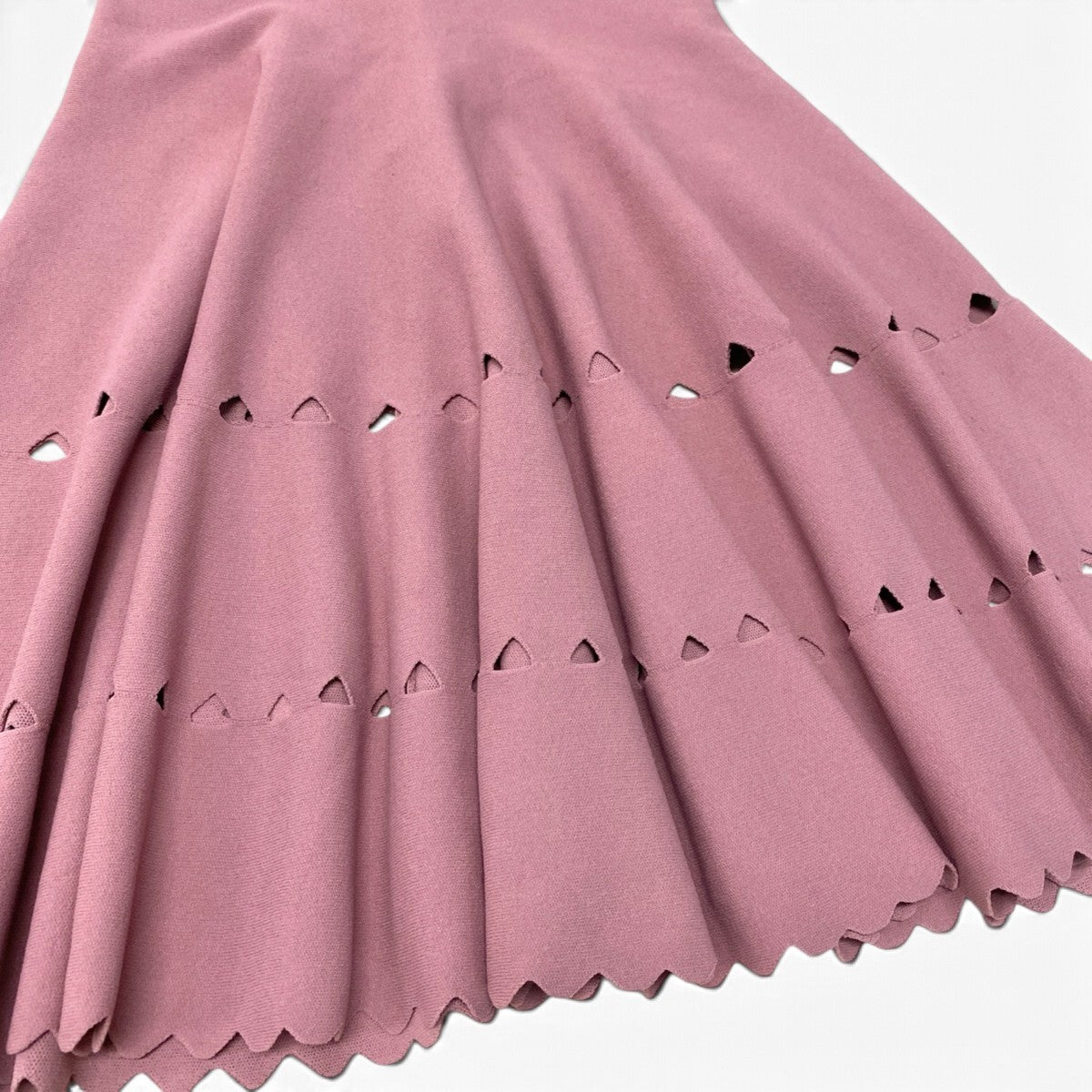 1j20 ALAIA アライア ノースリーブワンピース フレアドレスワンピース スクエアネック イタリア製 38サイズ ピンク レディース 女性用u02t
