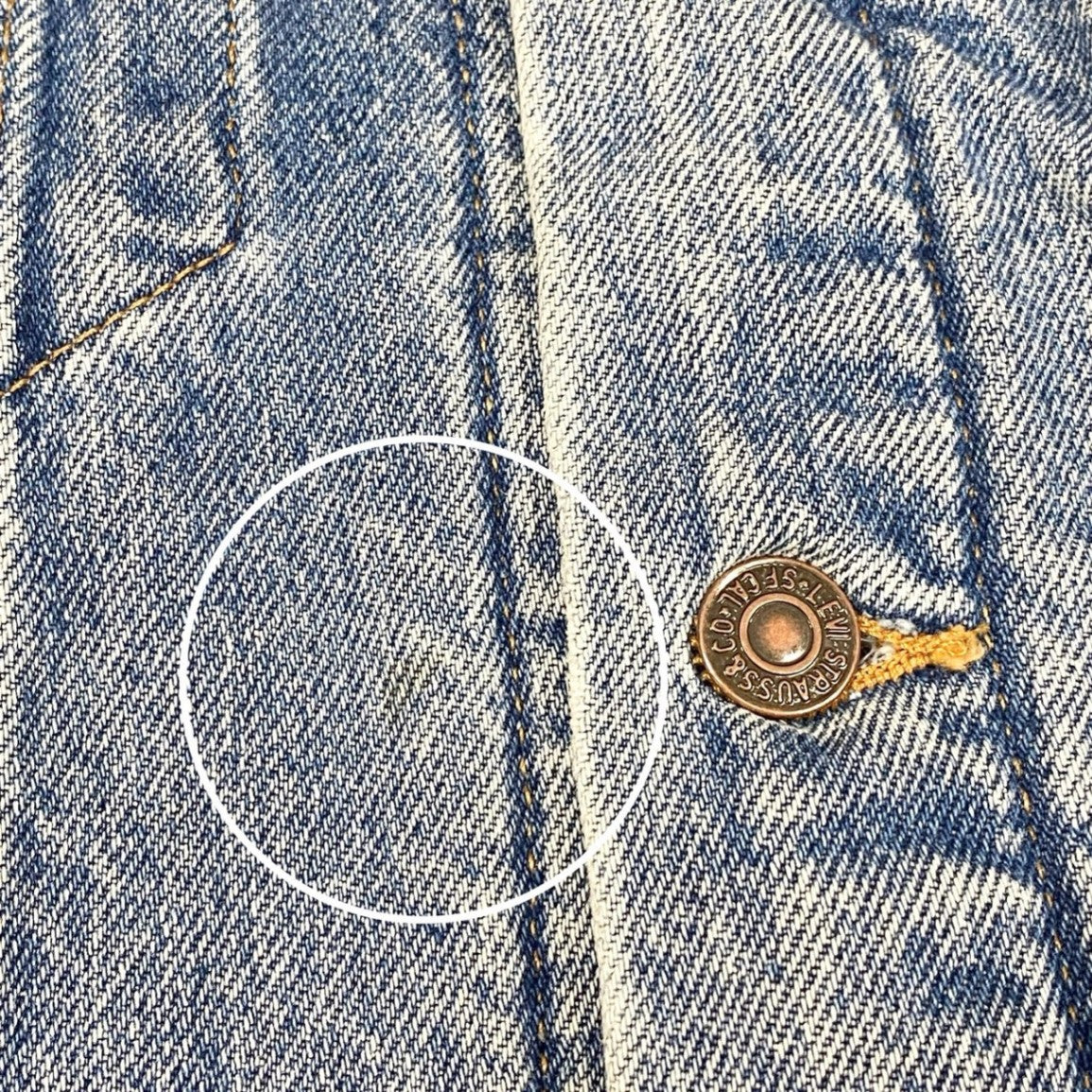 9c20 Levis リーバイス USA製 デニムジャケット Gジャン ボタン裏527 裏地ブランケット 70506-0316 42 ブルー系 コットン 雰囲気〇u02t