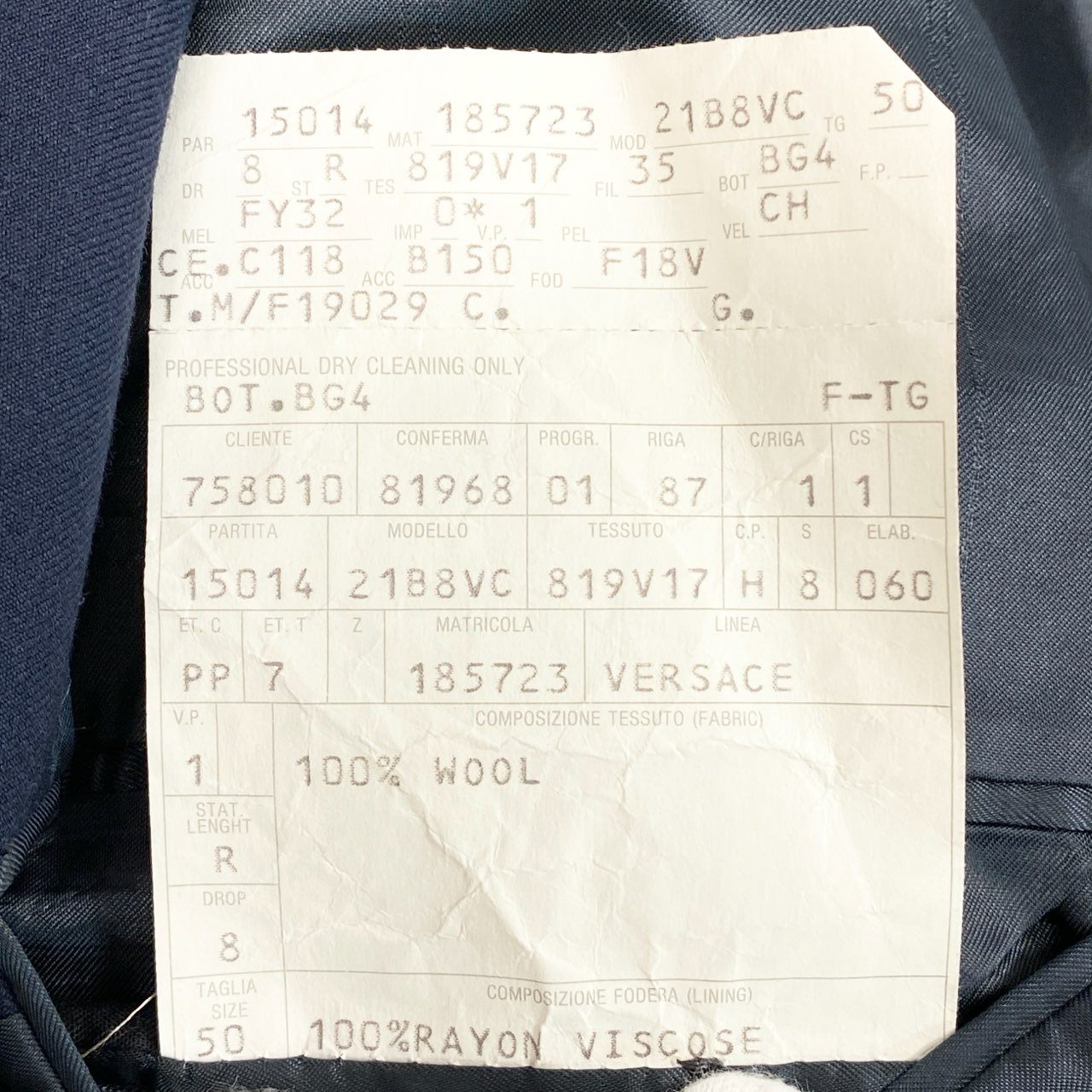 37a19 【美品】 GIANNI VERSACE ジャンニ ヴェルサーチ セットアップスーツ ダブルブレスト フォーマル テーラードジャケット タックパンツ イタリア製 メンズ 紳士服 サイズ50 ネイビー ウール100％u02t