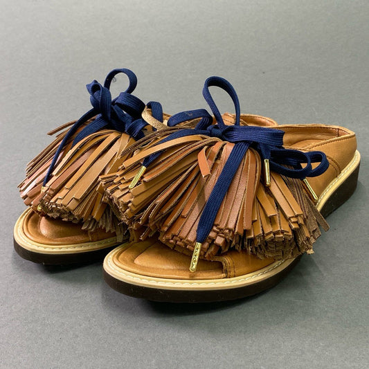 1e26 《極美品》 ZUCCa ズッカ ボリュームタッセル レザーサンダル M ブラウン Leather シューズ 夏