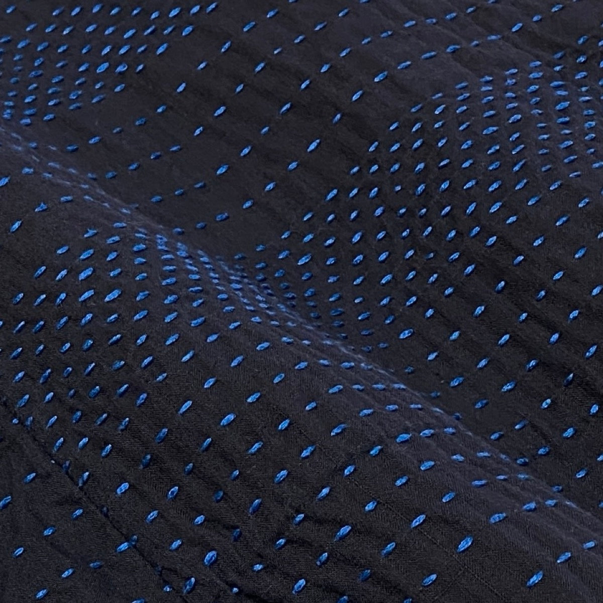 j16 ISSEY MIYAKE HaaT 刺繍コート 刺し子 ロングコート  HA04FA651 2サイズ ネイビー コットン100％ レディース 女性用u02t