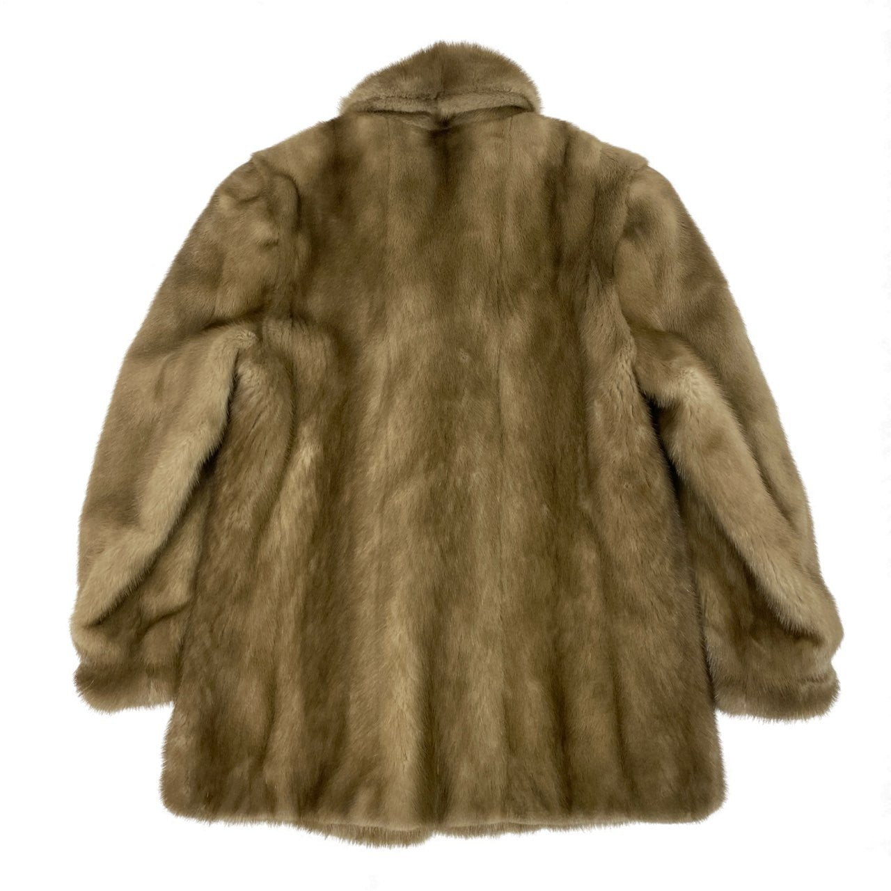 54L4 パステルミンク セミロングコート サイズ9号 茶系 本毛皮 MINK FUR リアルファー ポケット有 毛並み◎t18r