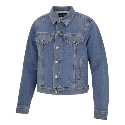 67j5 ARMANI JEANS アルマーニジーンズ 90's アーカイブ デニムジャケット メタルボタン イタリア製 50サイズ インディゴ コットン100％ メンズ 男性用u02t