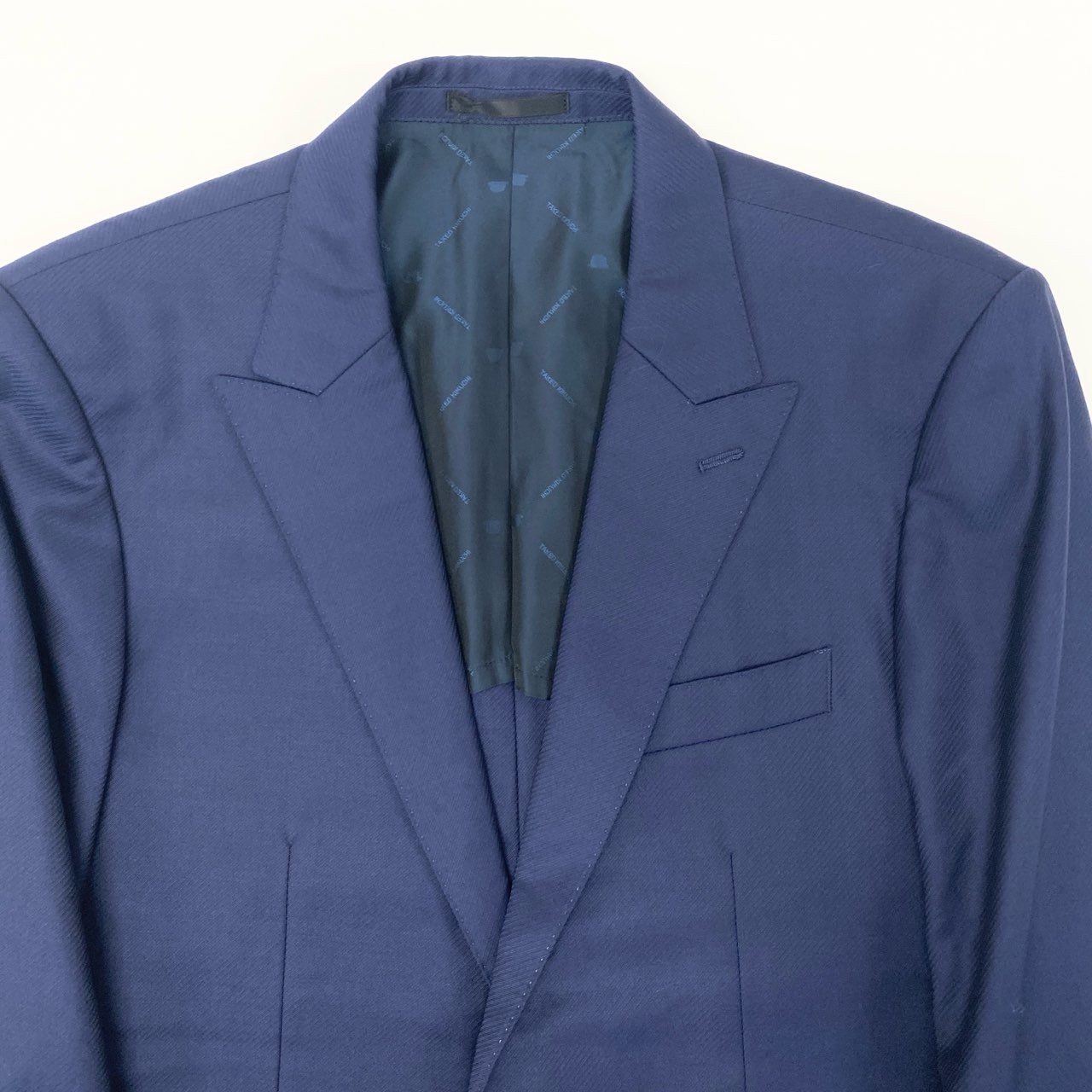 56k27 TAKEO KIKUCHI タケオキクチ DORMEUIL ドーメル生地使用○ セットアップスーツ シングル 1B メンズ 紳士服 ビジネス ネイビー ウール100％u02t