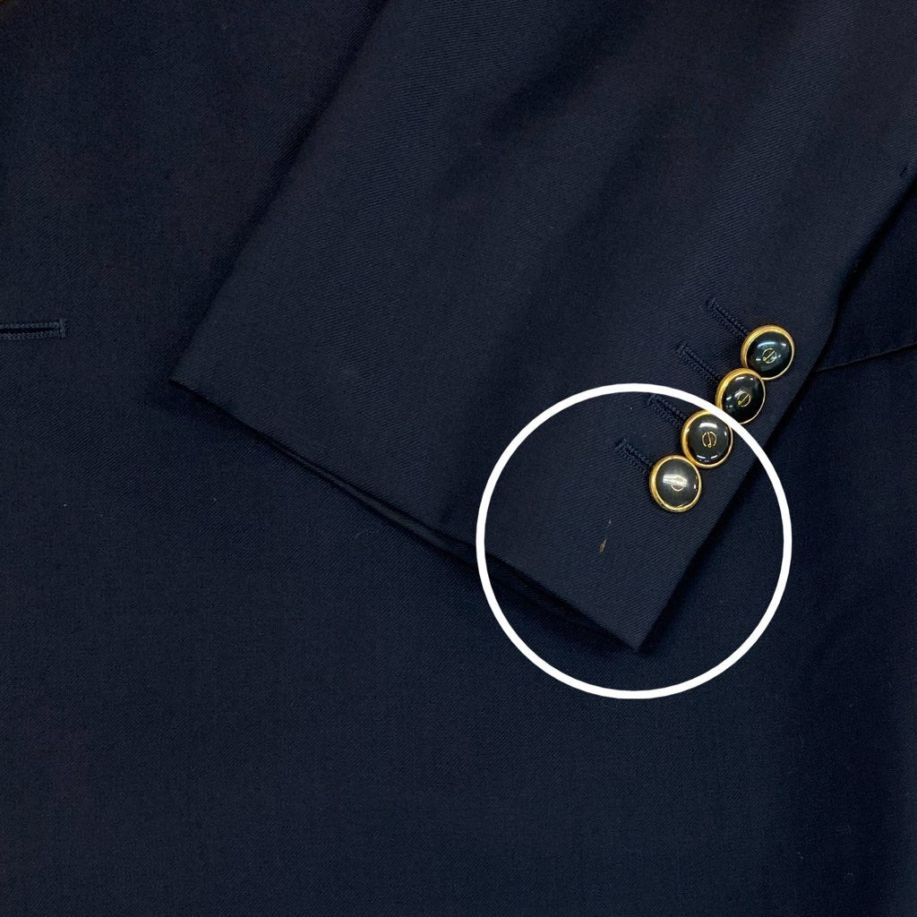 62l24 dunhill ダンヒル テーラードジャケット ダブルプレスト ウールジャケット 46サイズ ネイビー ウール100％ メンズo07t