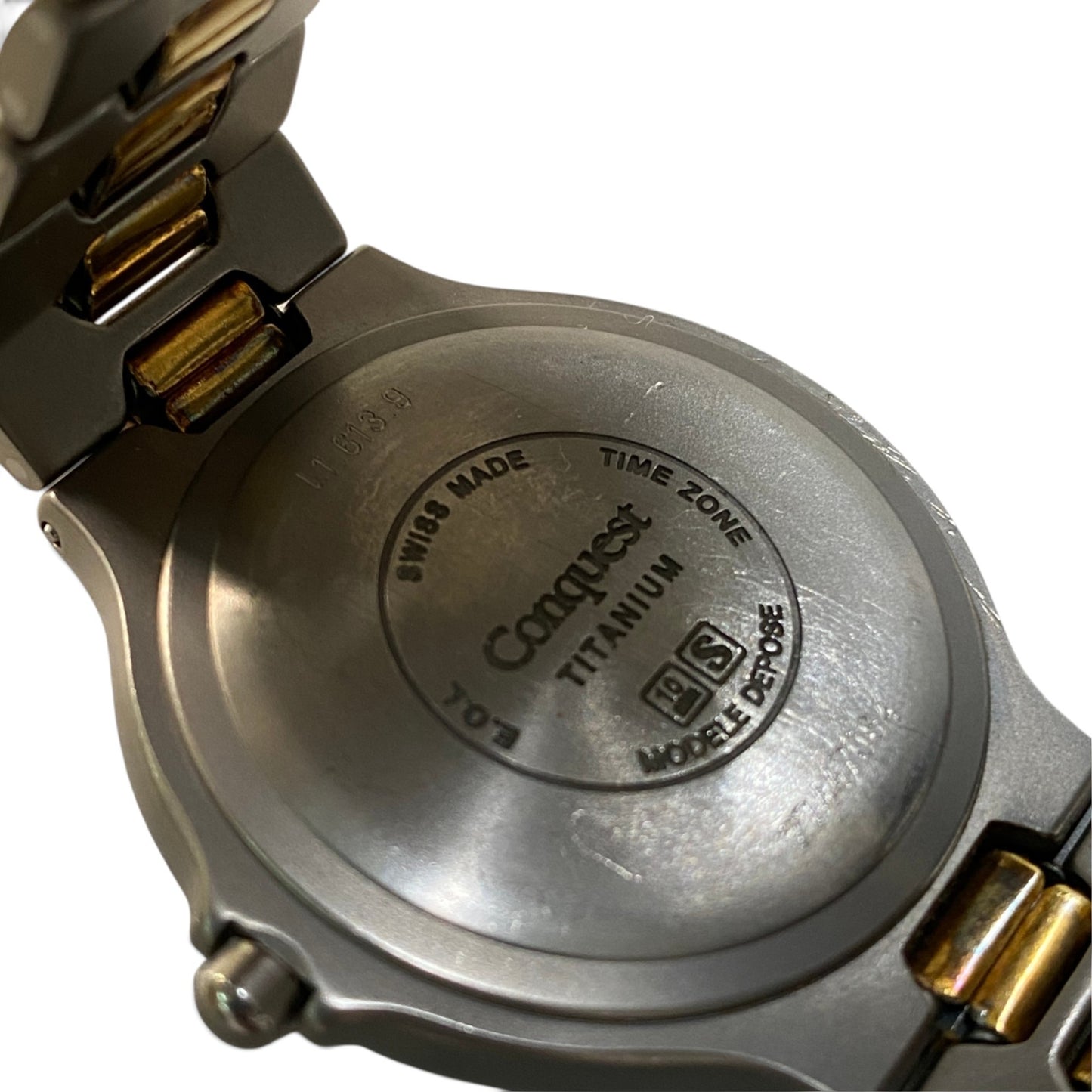 i10 稼働品 LONGINES ロンジン Conquest Ti コンクエスト チタン VHP クォーツ 腕時計 シルバー ゴールド メンズu02t
