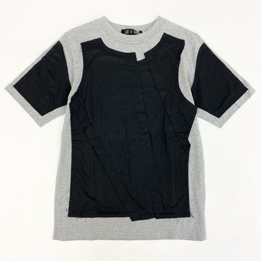 41d28 Yasuyuki ishii ヤスユキイシイ ドッキングカットソー 半袖Tシャツ トップス サイズF グレー ブラック コットン100％ メンズ