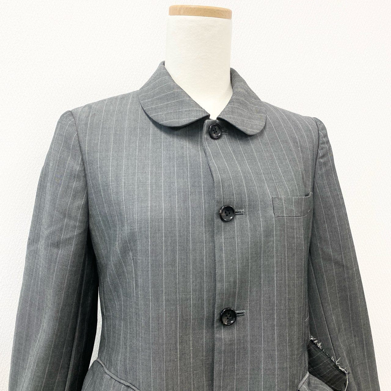 Ak23 COMME des GARCONS コムデギャルソン AD2016 変形ジャケット デザインジャケット サイズS グレー レディースk02i