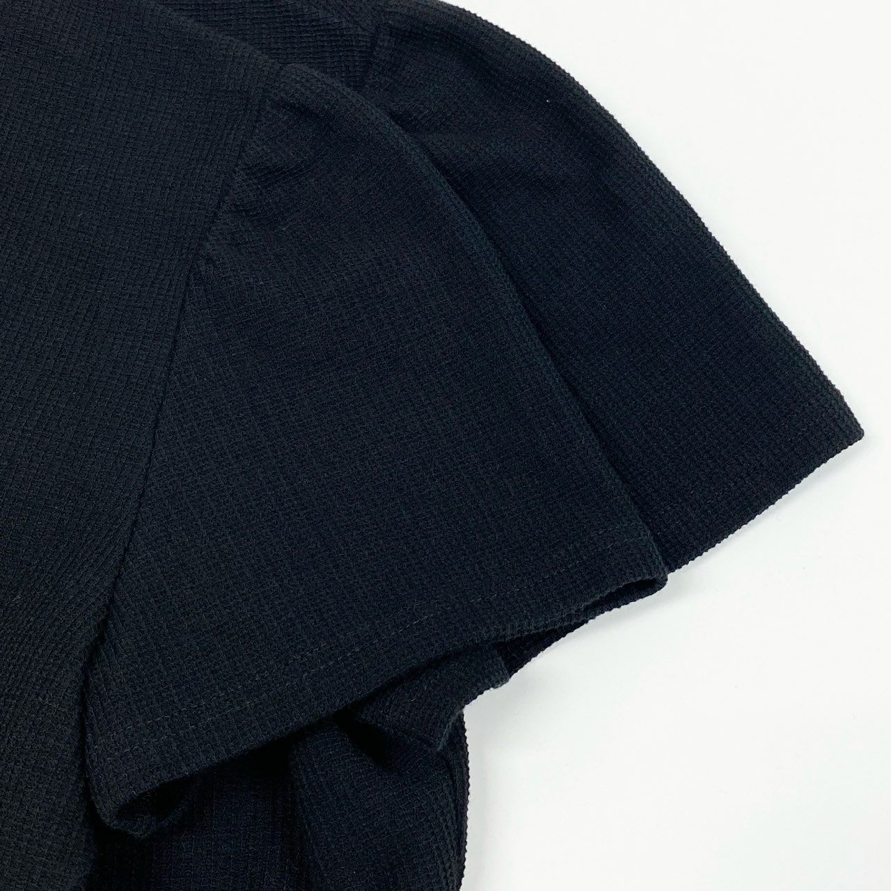 60a14 CHANEL シャネル P51842 2015年 タイトフィット 半袖カーディガン 短丈ブラウス サイズ38 ブラック レディース トップスta1