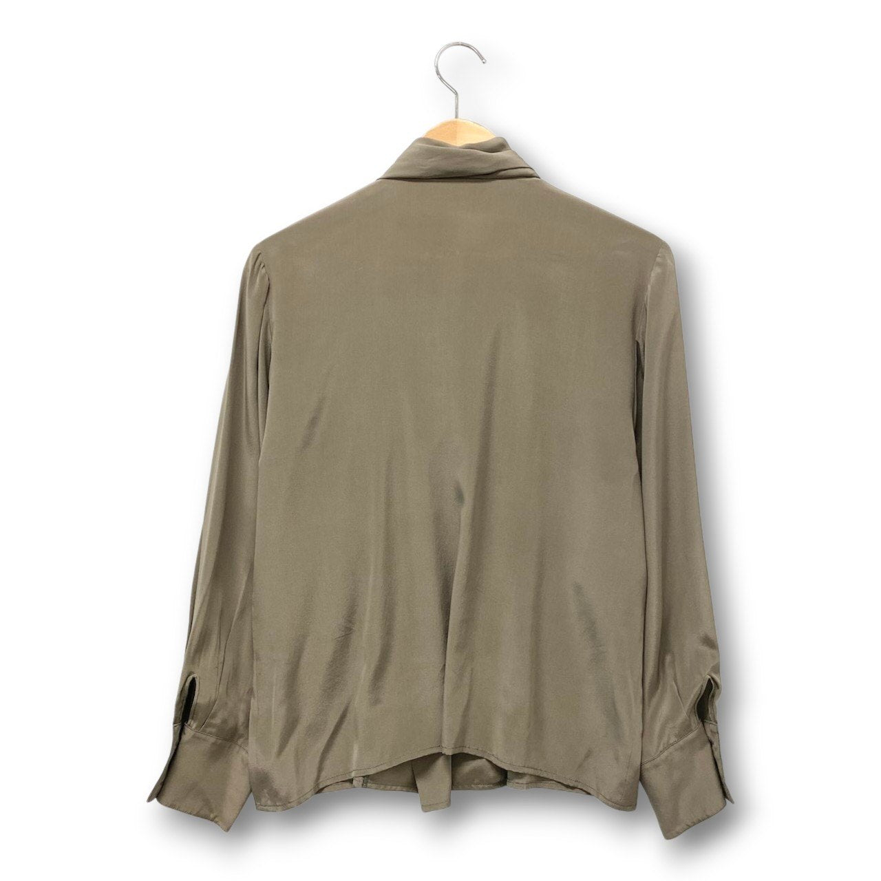 11c29 Chloe クロエ ボウタイ シルクブラウス ダブルブレスト シャツジャケット ロングスリーブ レディース 女性服 サイズ40 グレー 絹100％u02t