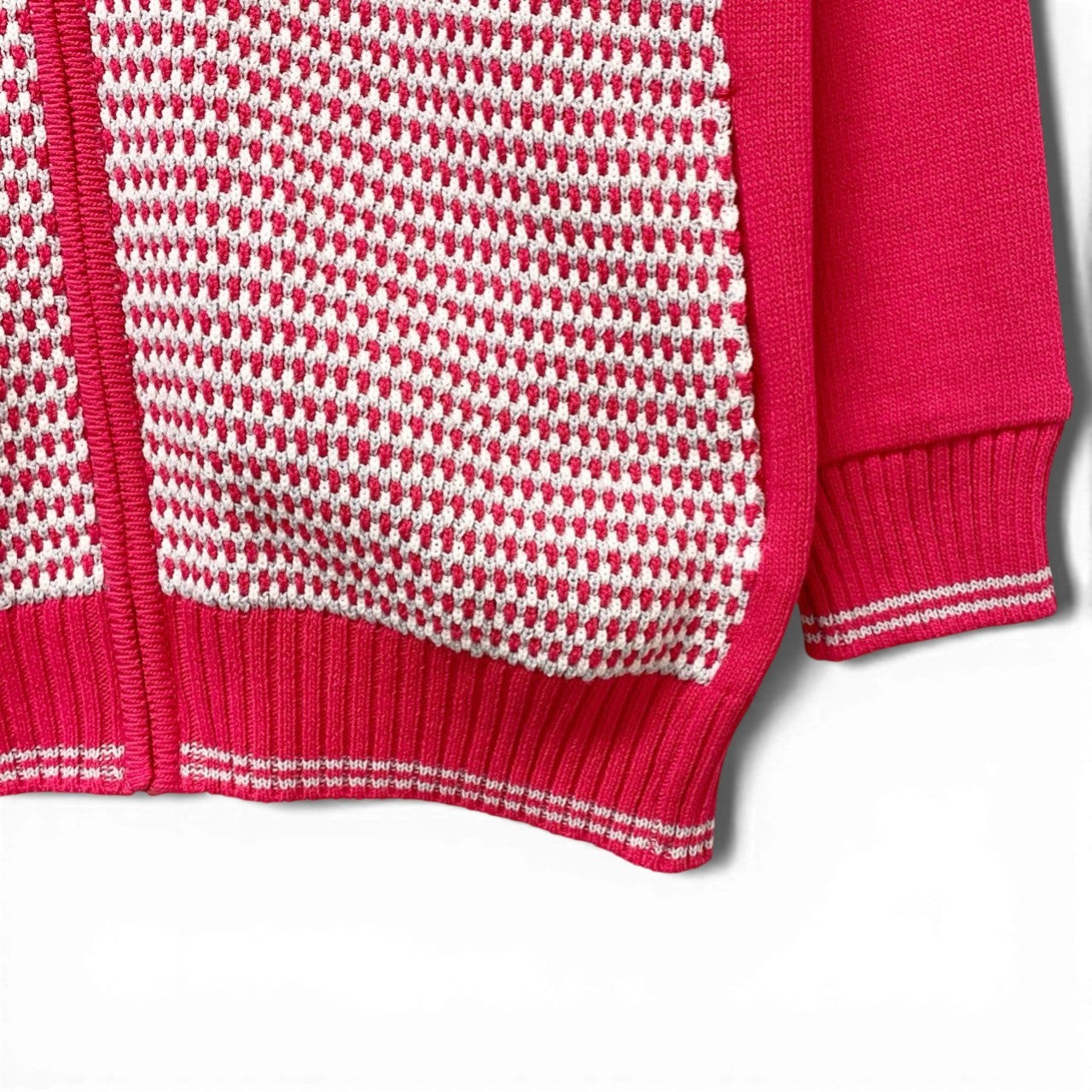 23b17 【美品】LEONARD SPORT レオナール スポーツ ジップアップニットジャケット ラインストーンロゴ ブルゾン 0557221 40サイズ ピンク レディース 女性用u02t