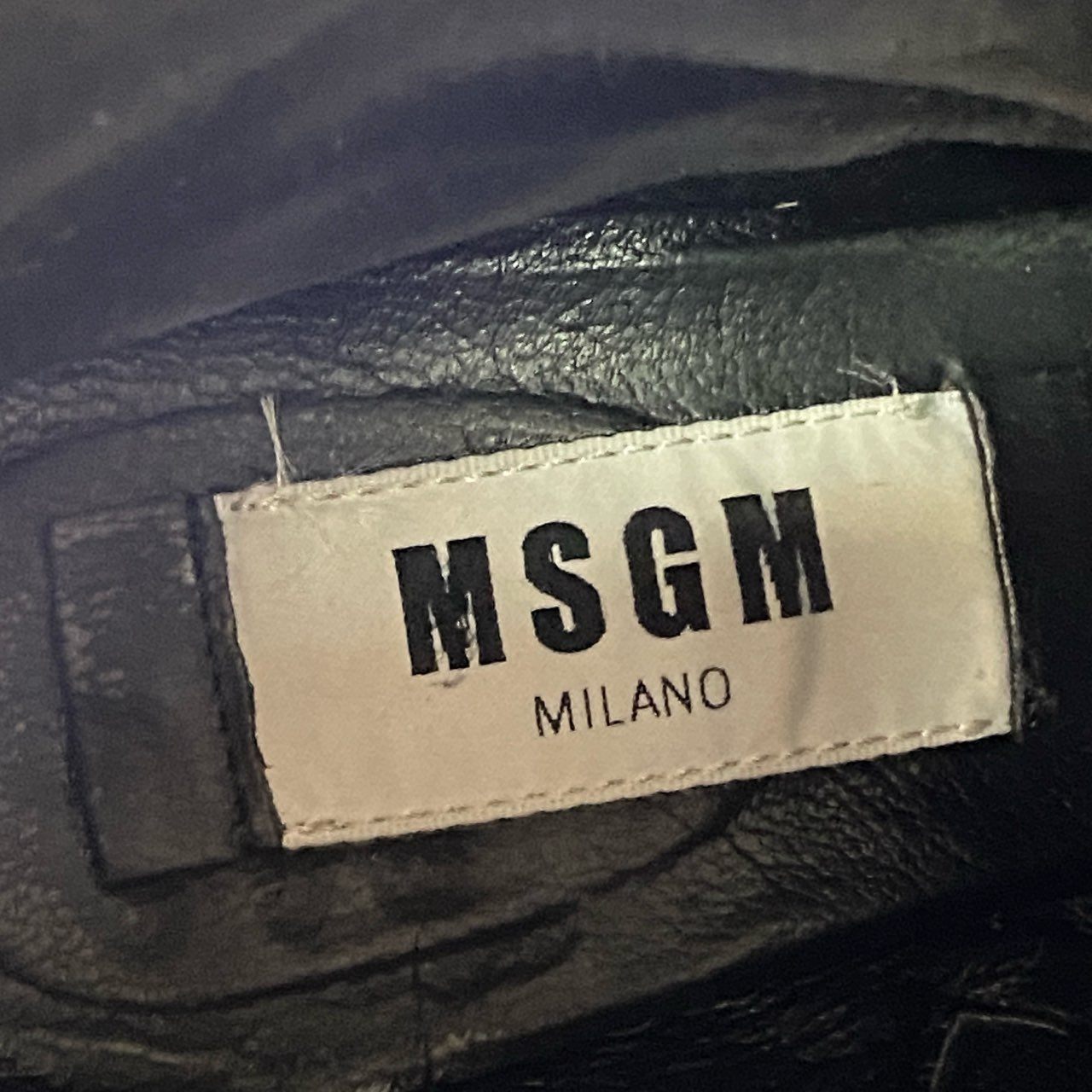 1k11 MSGM エムエスジーエム SRL レザー カウボーイブーツ ウエスタン 2741MDS4583 36 約23cm ブラック Leather サイドジップ シューズ イタリア製