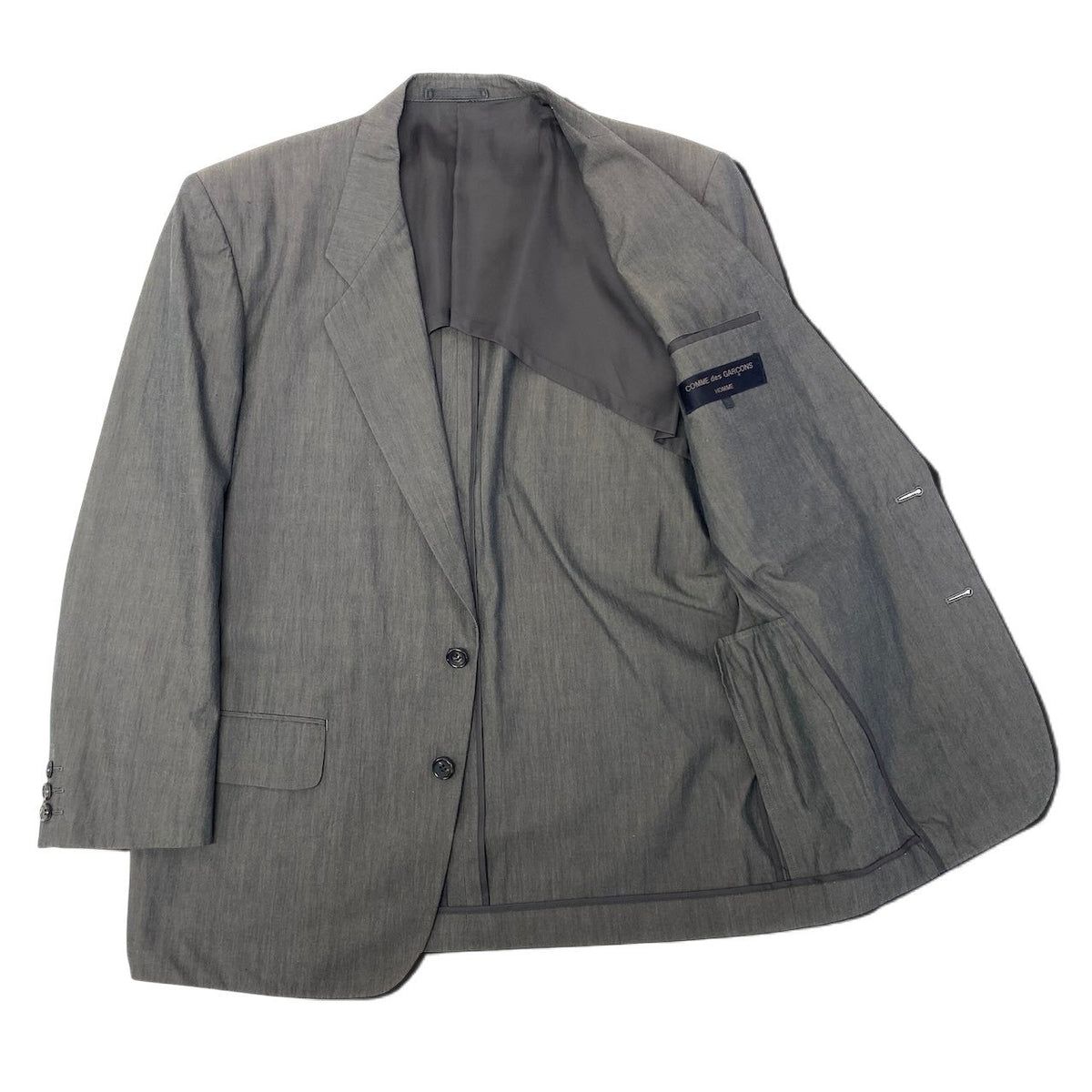 37i26 COMME des GARCONS HOMME コムデギャルソンオム アーカイブ テーラードジャケット AD1989 ブレザー 日本製 ダークブラウン コットン100％ メンズ 男性用u02t