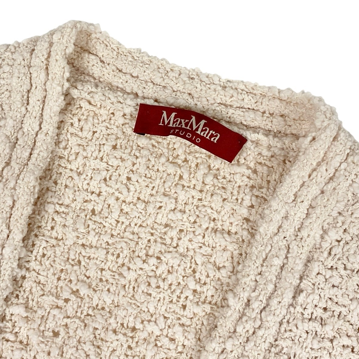 Ii3 【極美品】 Max Mara STUDIO マックスマーラ ステューディオ 2022 スラブヤーニニット カーディガン Ⅿ ベビーピンク レディースk02i