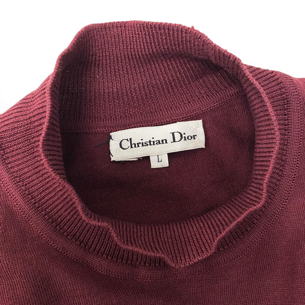 Mf26 Christian Dior クリスチャンディオール ニットセーター ブランドロゴ タートルネック KW3T14021 L ボルドー ウール100％ メンズ 男性用u02t