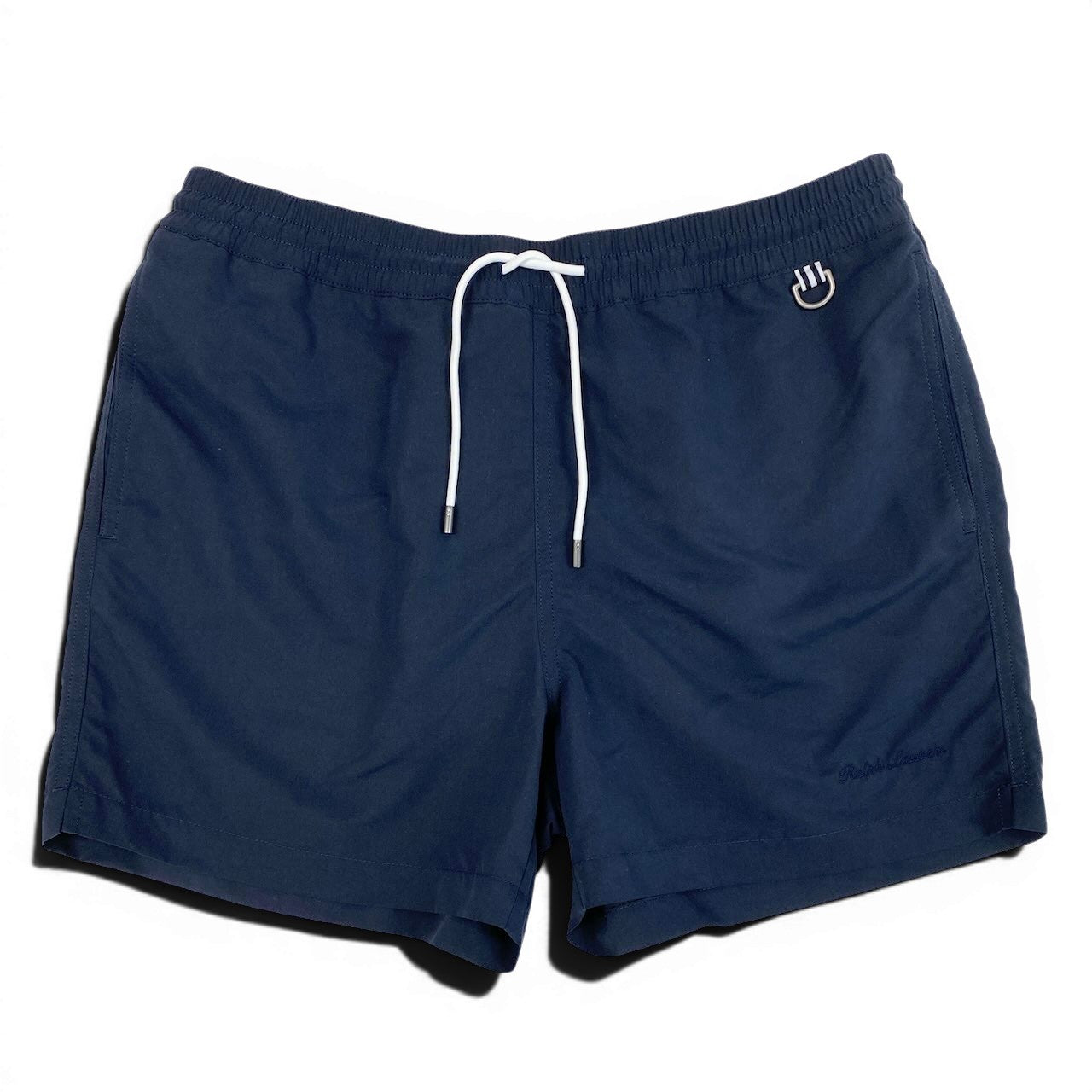 23e14 【新品保管品】RALPH LAUREN ラルフローレン Purple Label パープルレーベル スイムパンツ ハーフパンツ 水着 Mサイズ ネイビー ポリエステル100％ メンズ 男性用u02t