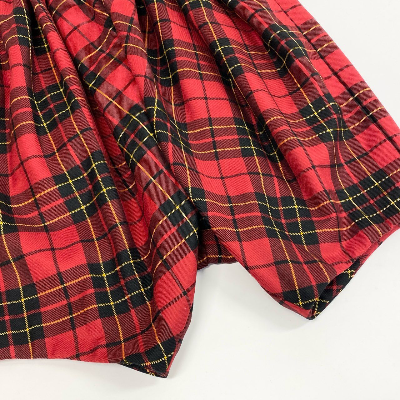 2j27 COMME des GARCONS コムデギャルソン 10aw サルエルパンツ クロップドパンツ ハーフ チェック柄 中綿 ウエストゴム 日本製 GF-P040 S レッド ブラック イエローo07t