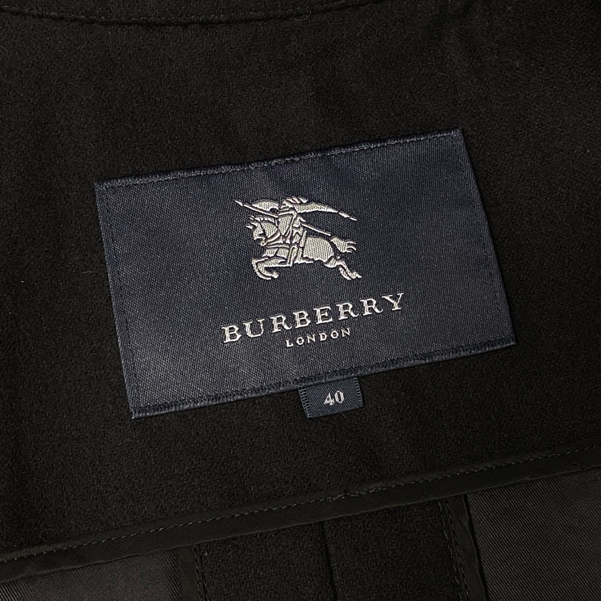 Ej23【美品】BURBERRY LONDON バーバリー ウールトレンチコート ロングコート アウター  40サイズ ブラック レディース 女性用u02t
