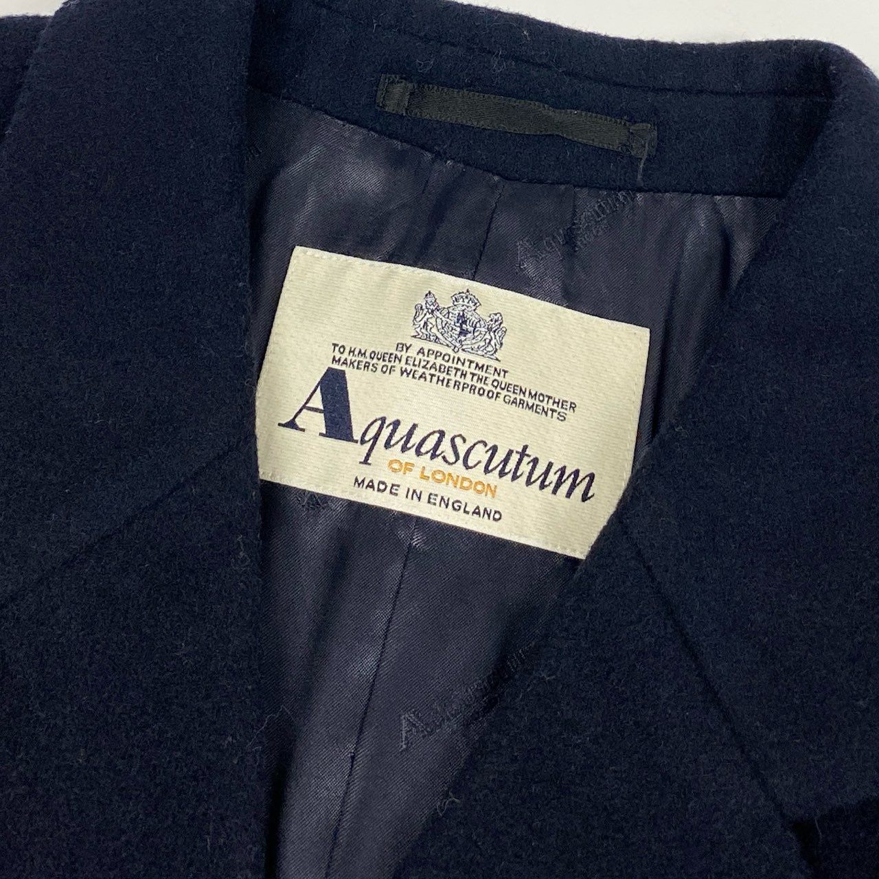 12L15 Aquascutum アクアスキュータム チェスターコート ウールコート ロングコート ネイビー メンズ 男性用k02i