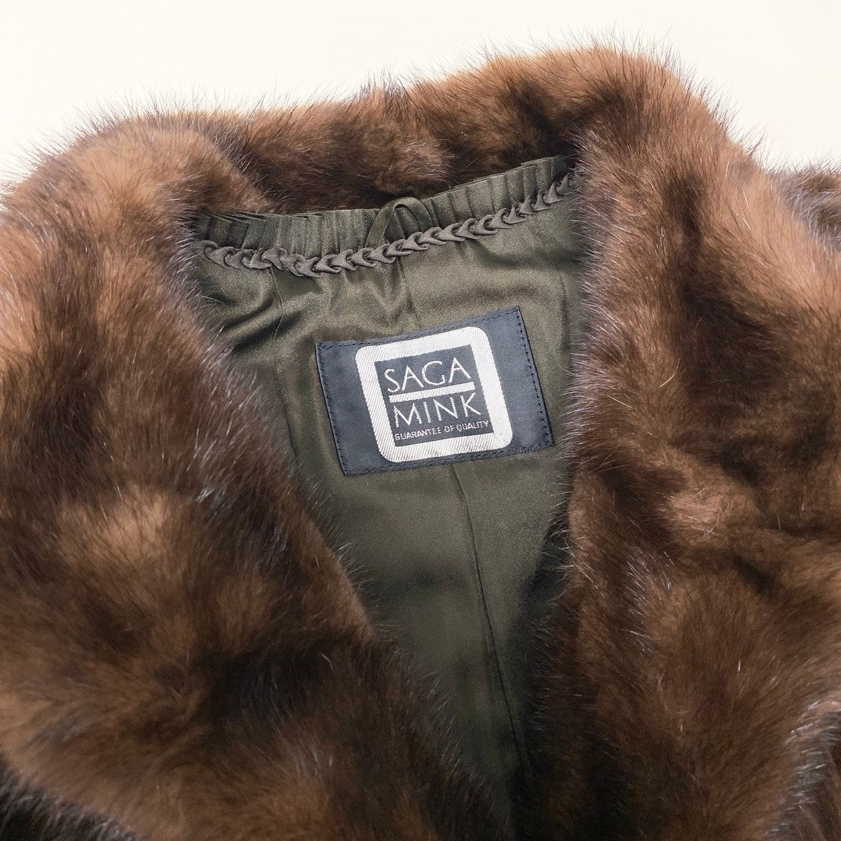 7g29 SAGA MINK サガミンク 銀サガ ミンクコート デミバフミンク ドローコード付 9号 ブラウン MINK FUR レディースu02t