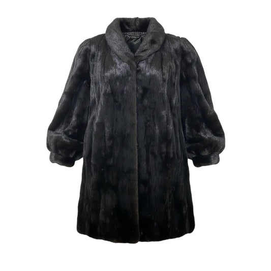 73i19 ダークミンク ロングコート 丈95cm サイズ11 ブラック 本毛皮 Dark Mink Fur Long Coatt18r
