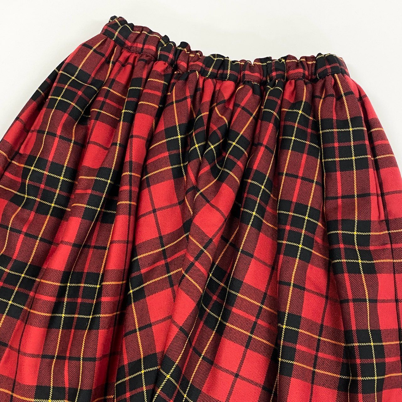 2j27 COMME des GARCONS コムデギャルソン 10aw サルエルパンツ クロップドパンツ ハーフ チェック柄 中綿 ウエストゴム 日本製 GF-P040 S レッド ブラック イエローo07t