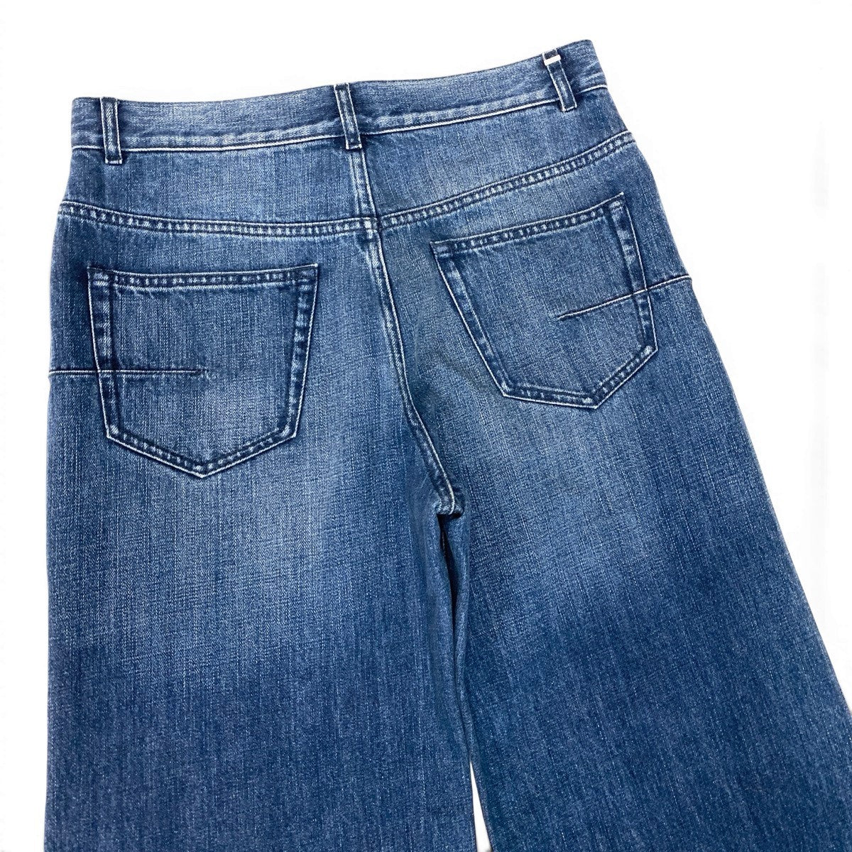 Ef25 Christian Dior クリスチャンディオール ワイドストレート デニムパンツ 942A10A3321 サイズ42 イタリア製 インディゴ コットン100％ レディースo07t
