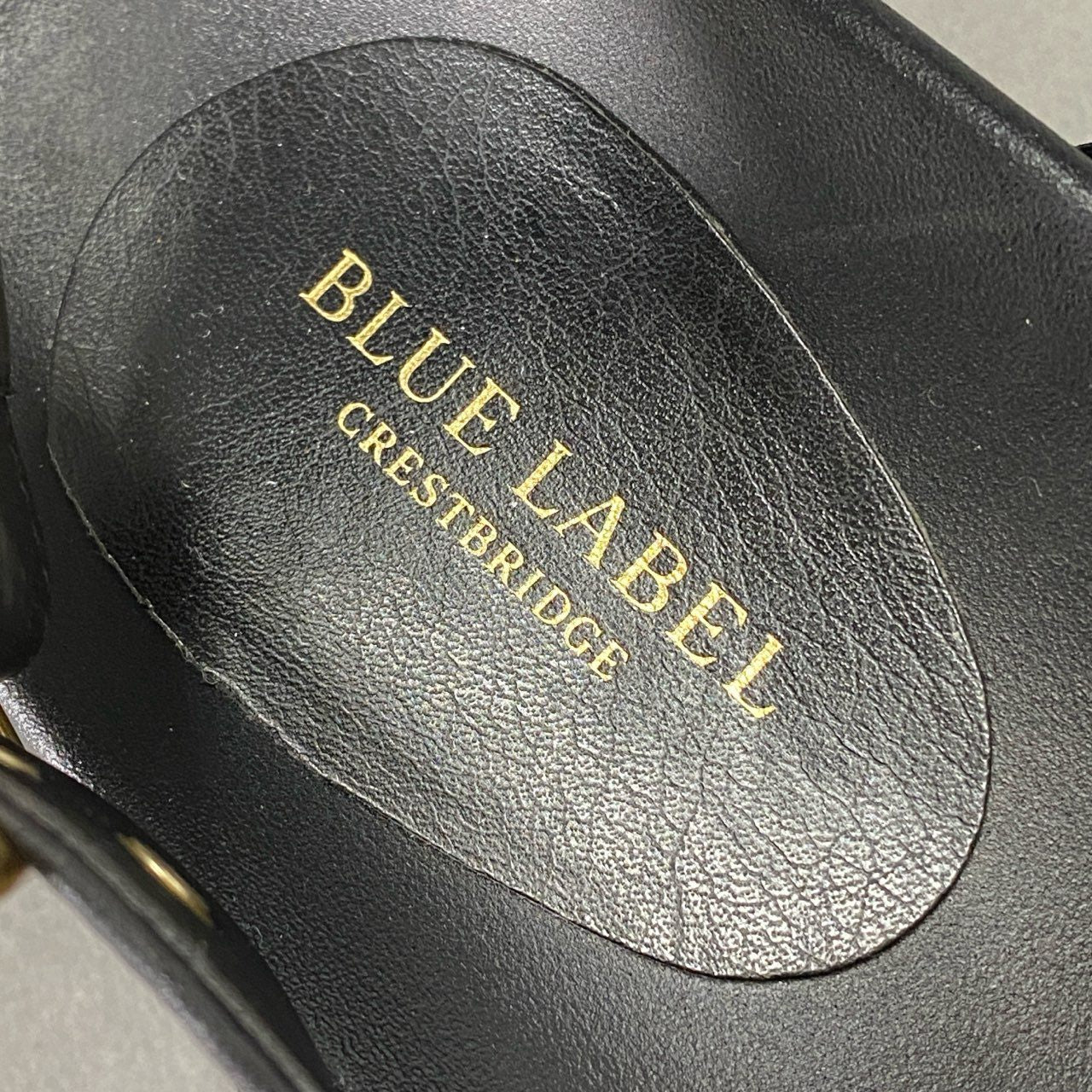 5f17 《美品》 BLUE LABEL CRESTBRIDGE ブルーレーベル クレストブリッジ リボンサンダル ラバーサンダル S ブラック ハートチャーム ストラップベルト シューズ