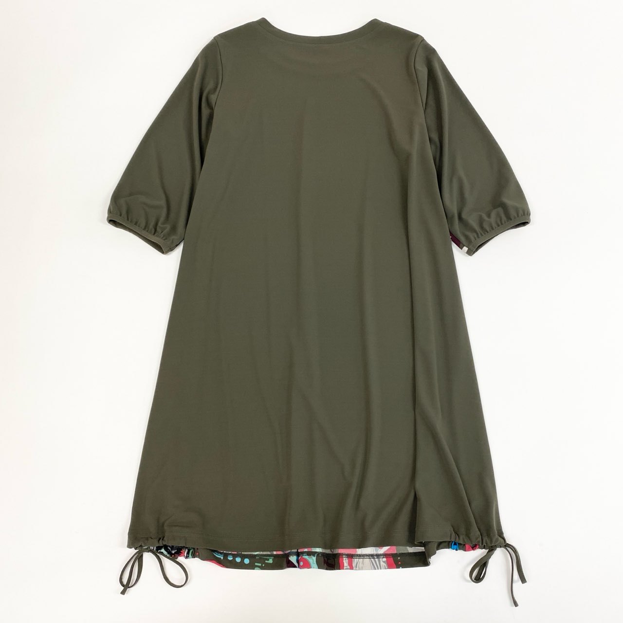 2k19 TOKUKO 1er VOL トクコプルミエヴォル 全面プリント ロングワンピース 半袖ワンピース 伸縮ストレッチ 9 カーキ系 レディースu02t