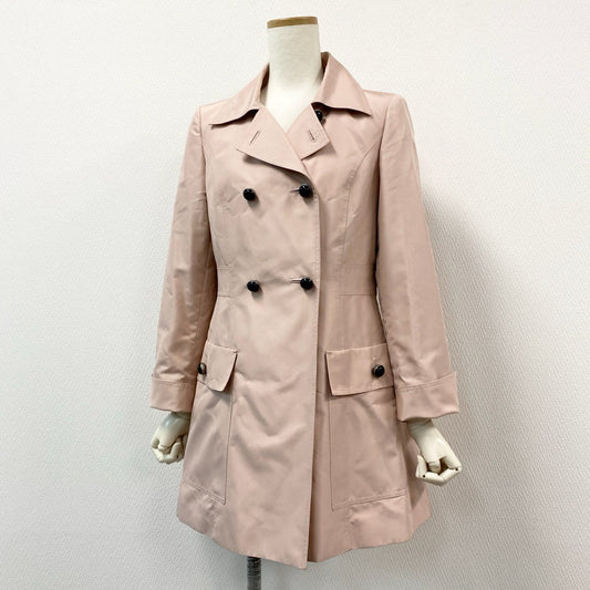 61g23 《美品》 FOXEY フォクシー シルクトレンチコート 29727 38 ピンク Silk Trench Coat スプリングコート
