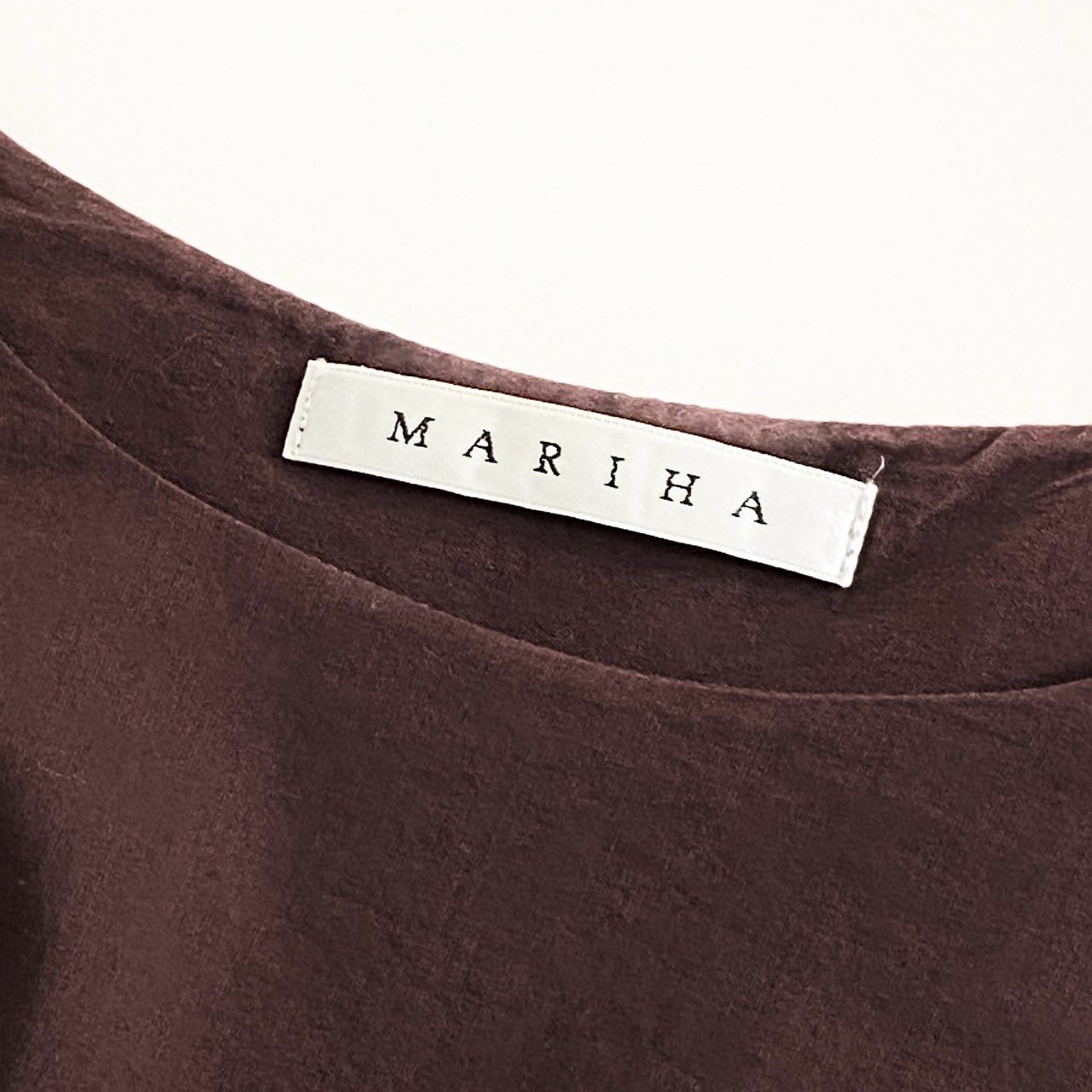 75j2 インド製 MARIHA マリハ 7分袖ワンピース ロングワンピース  ボルドー インドコットン100％ レディース 女性用