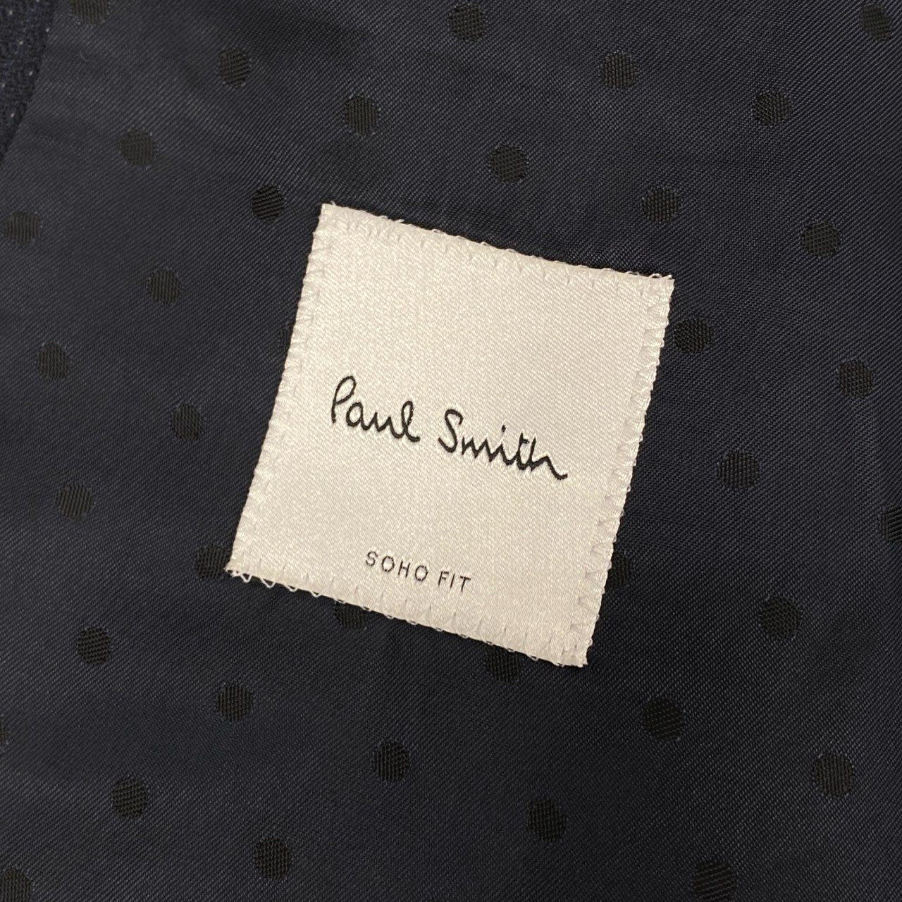 66a14【美品】 Paul Smith ポールスミス セットアップスーツ シングルスーツ 総柄 2B ウール混 日本製 メンズ 紳士服 M2 ネイビーo07t