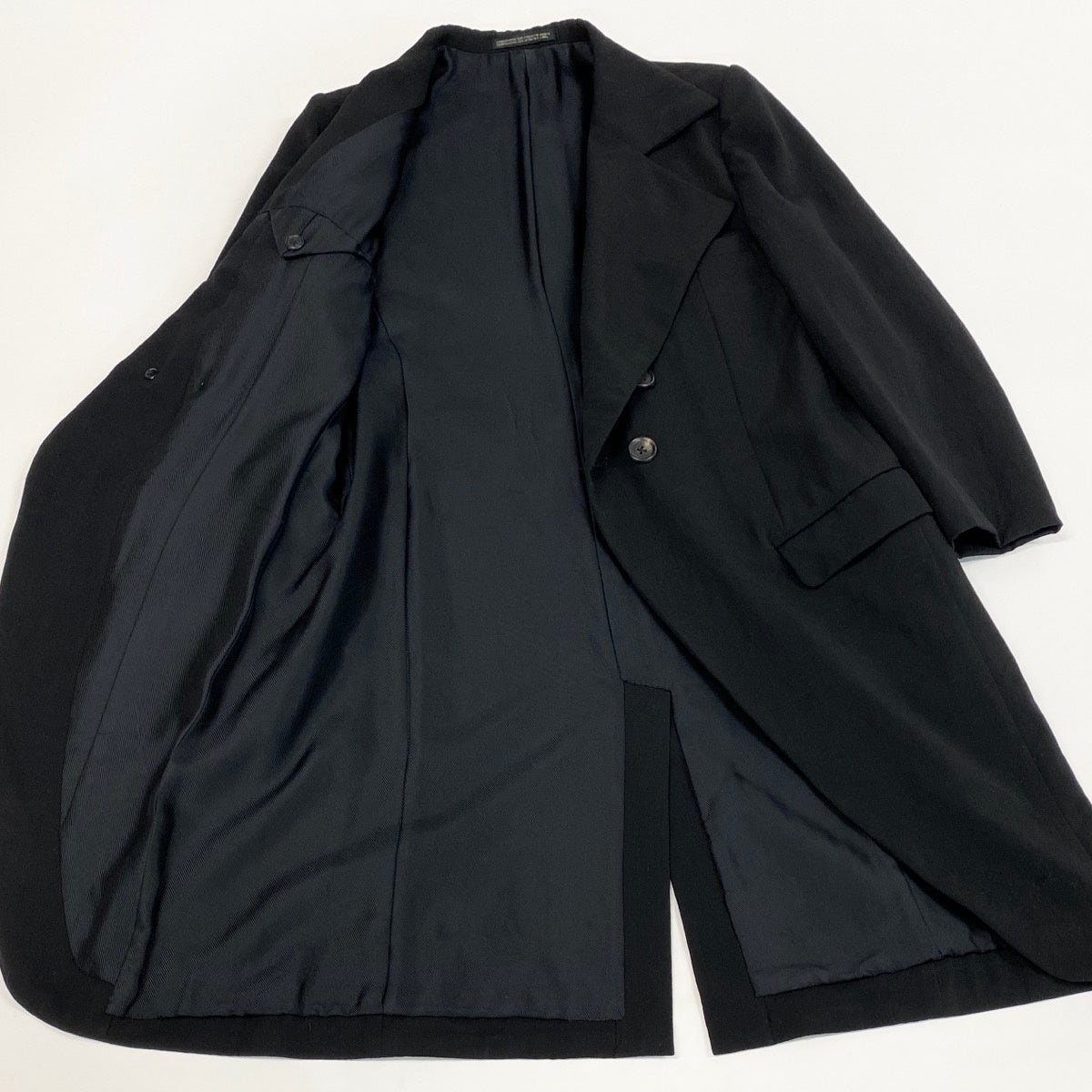 Mf29 Yohji Yamamoto ヨウジヤマモト ウールギャバジン テーラードコート Wool Gabardine Tailored Coat サイズM ブラックt18r