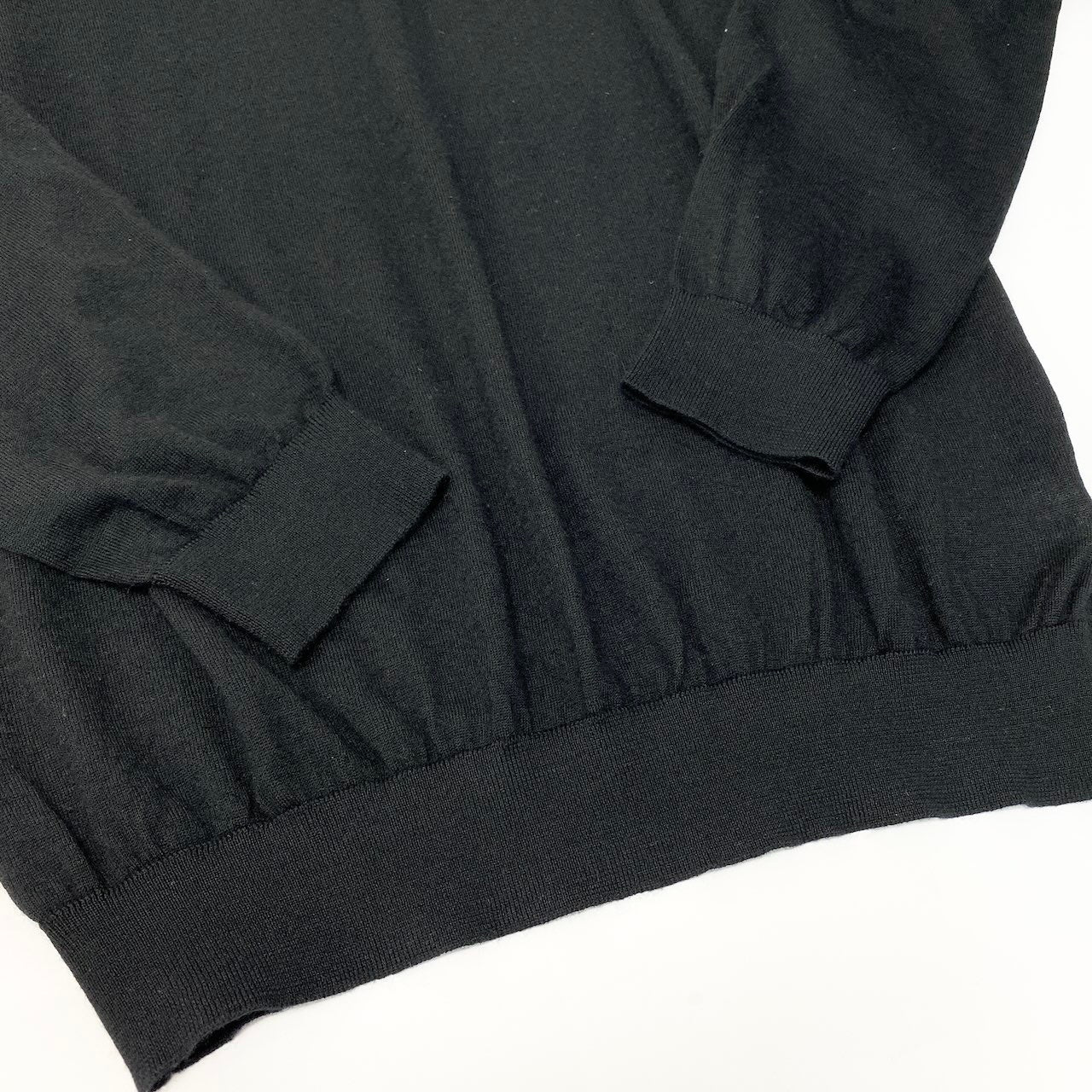 42c24 malo マーロ カシミヤニットセーター ロングスリーブニット トップス イタリア製 50サイズ ブラック カシミヤ100％ メンズ 男性用u02t