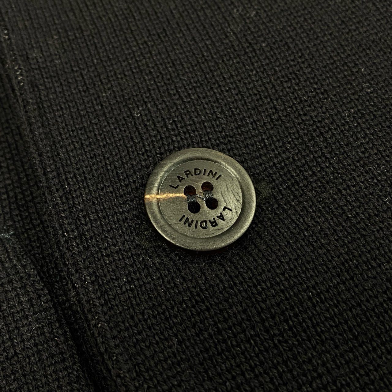 65a14【美品】 LARDINI ラルディーニ 近年 ハイゲージニット ジャケット ウールニット ダブルブレスト メンズ 紳士服 イタリア製 サイズM ネイビー ウール100％u02t