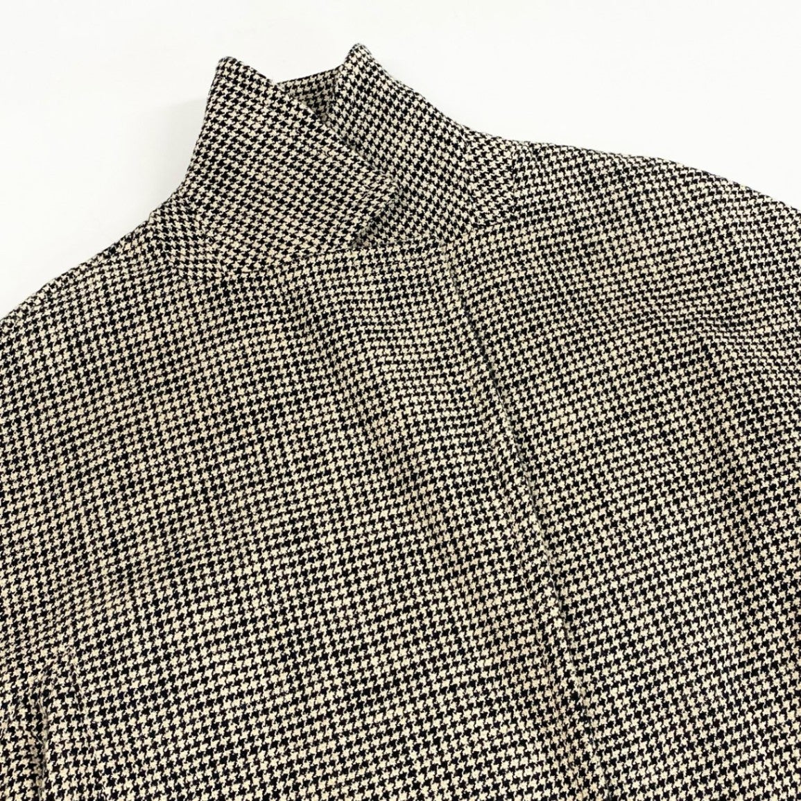 52L9 ’S MaxMara エスマックスマーラ ロングジャケット ロングコート ブレザーコート ハウンドトゥース アウター 40サイズ ブラック アイボリー レディースk02i