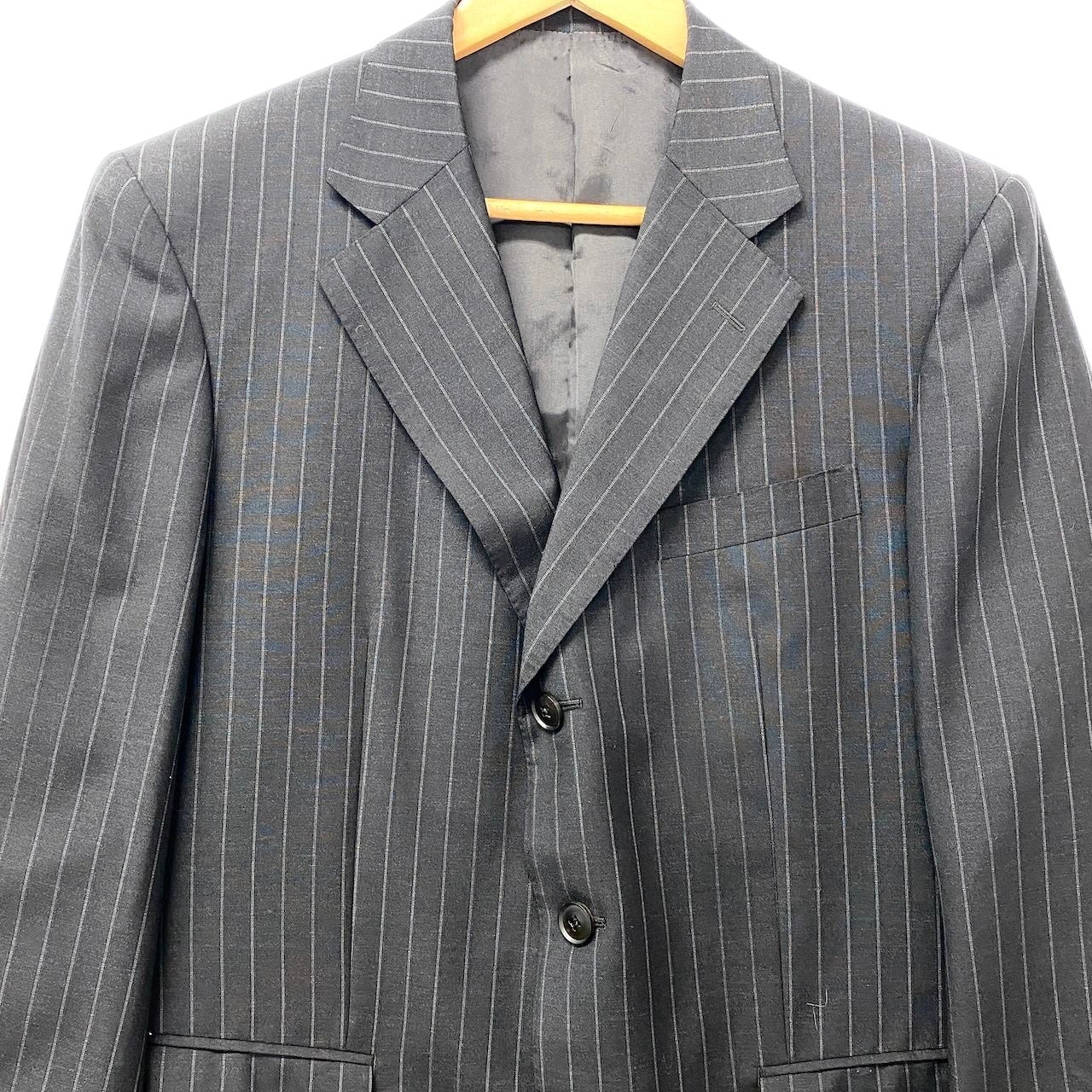 81c26 BURBERRY バーバリー セットアップスーツ テーラードジャケット ストライプ メンズ 男性用 BBD42-201-08 96-86-170AB5 ダークグレーo07t