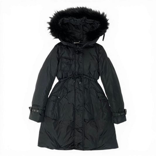 57d5 MONCLER モンクレール PHALANGERE ファランジェール ロングダウンコート サイズ00 ブラック Down Long Coat 女性用t18r
