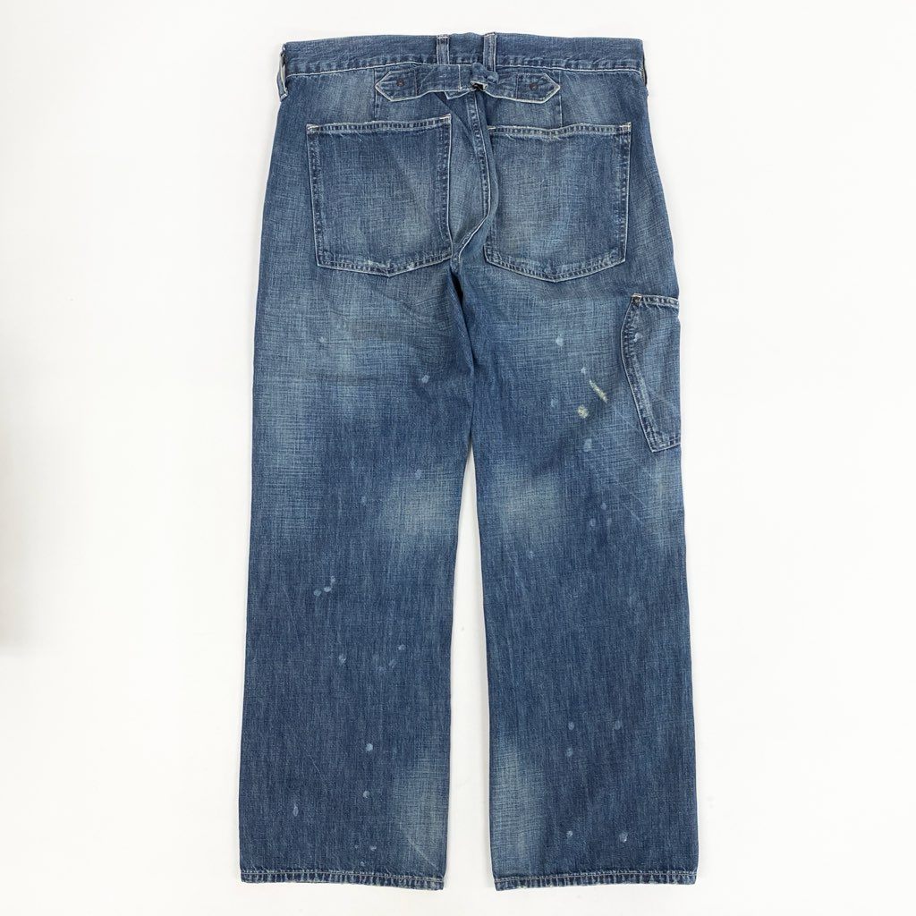 13l27 DOUBLE RL ダブルアールエル デニム ペインターパンツ 32×30 インディゴ ブルー ジーンズ Ralph Lauren ラルフローレン ヴィンテージ加工t18r