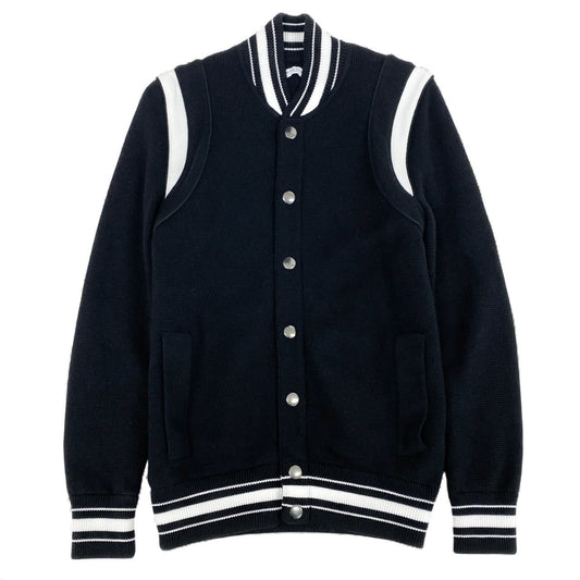 5L17 GIVENCHY ジバンシィー ニット ブルゾン ジャケット アウター BM008P4Y1L Mサイズ ブラック ホワイト ウール100％ メンズk02i