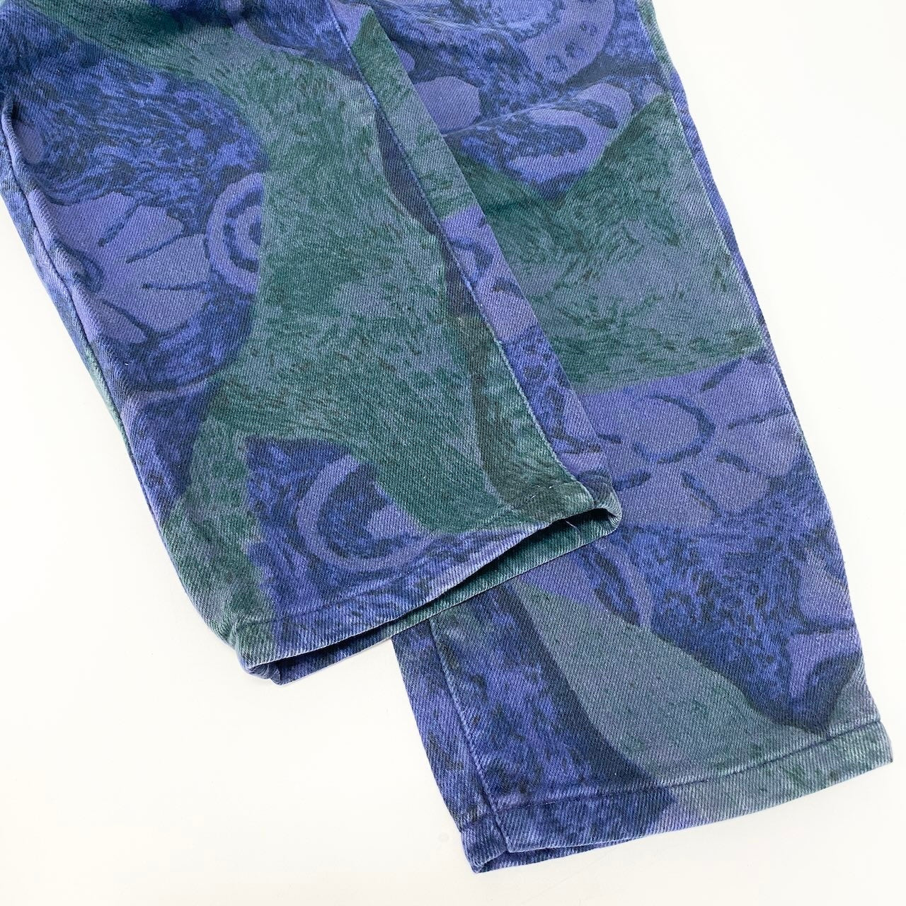 81c26 Valentino ヴァレンティノ Vintage フラワーデニム バギーパンツ サイズ29 パープル イタリア製 DENIM PANTS ジーンズ JEANSt18r