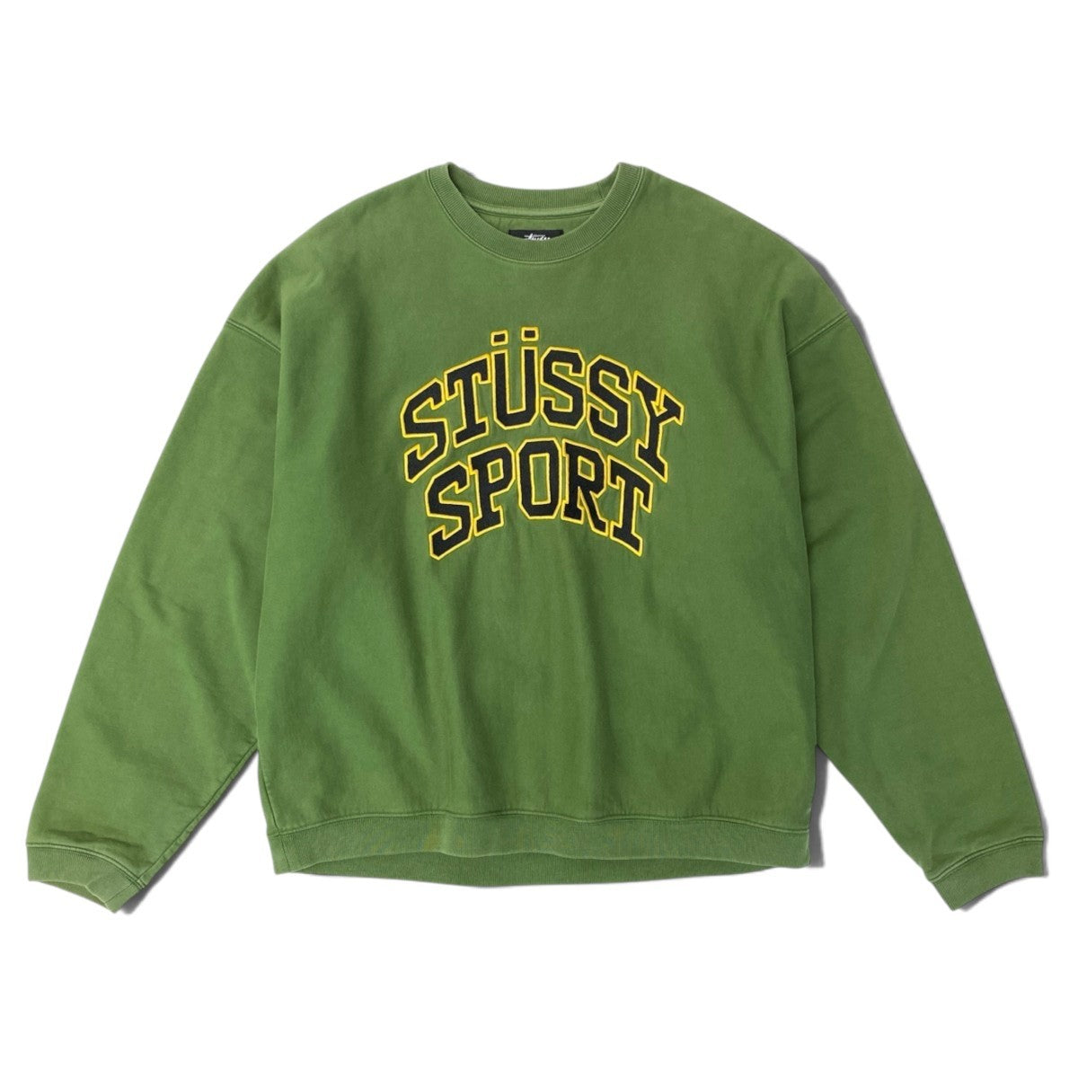 92h3 STUSSY ステューシー SPORT 刺繍スウェット トレーナー サイズL オリーブグリーン ストリートt18r