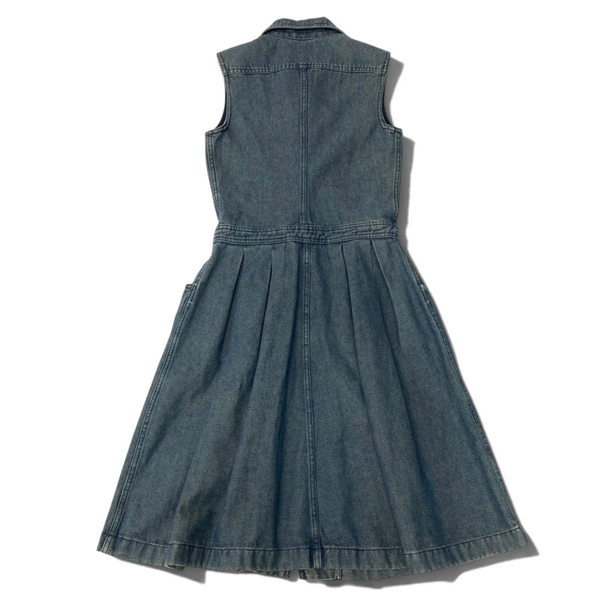 Ci13 CHANEL シャネル 01P CCボタン デニム ロングワンピース Vintage CC Button Denim Dress Size 36 インディゴブルーt18r